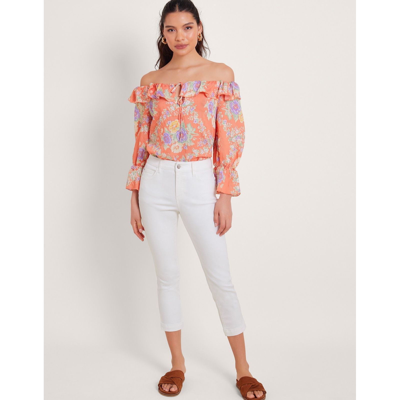 Monsoon Idabella Crop Jeans - QVC UK