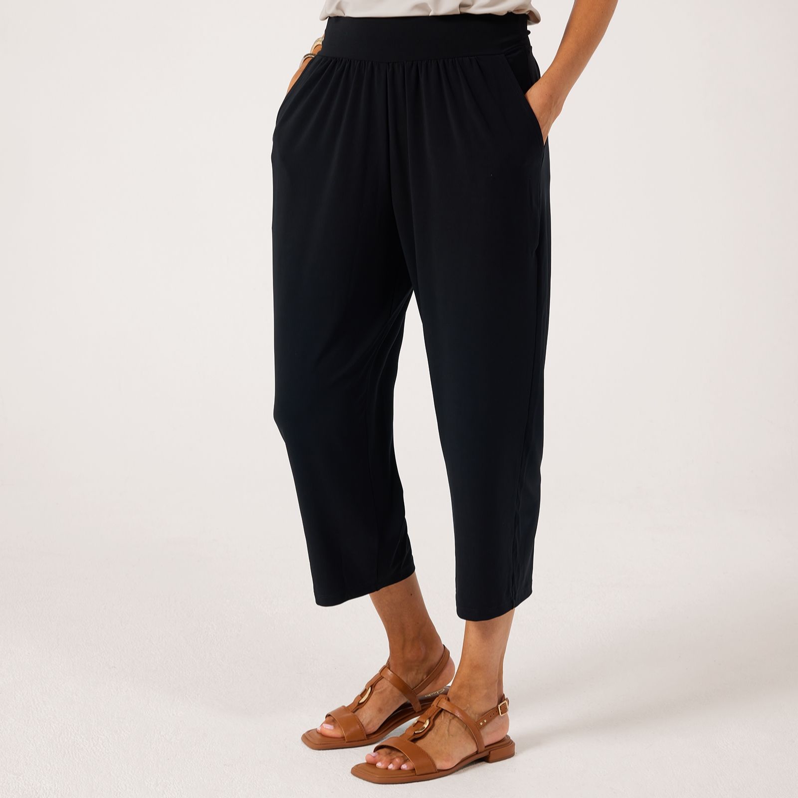 Kim & Co Deluxe Brazil Jersey Relaxed Cropped Trousers