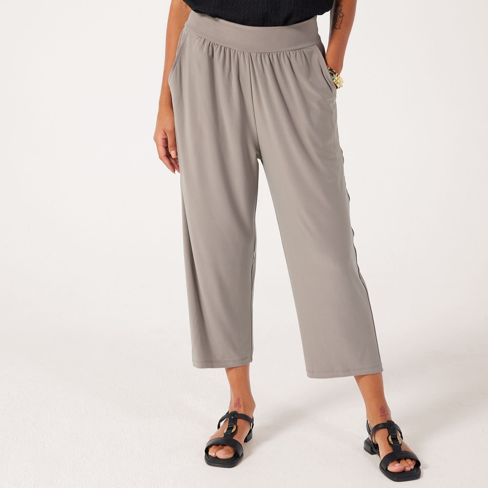 Kim & Co Deluxe Brazil Jersey Relaxed Cropped Trousers