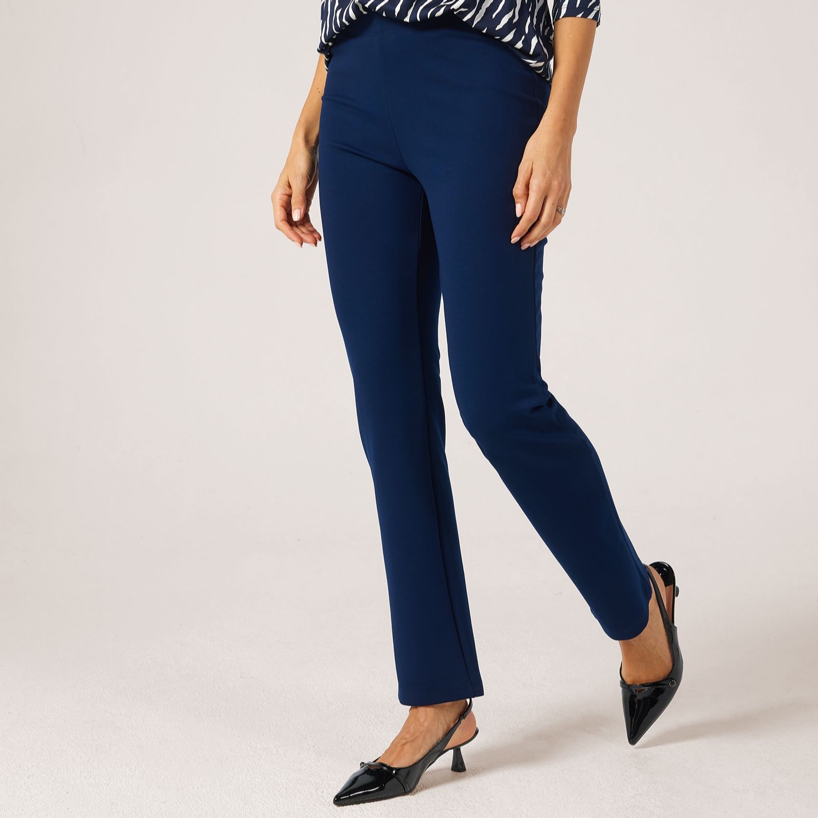 Kim & Co Stretch Ponte Narrow Leg Petite Trousers