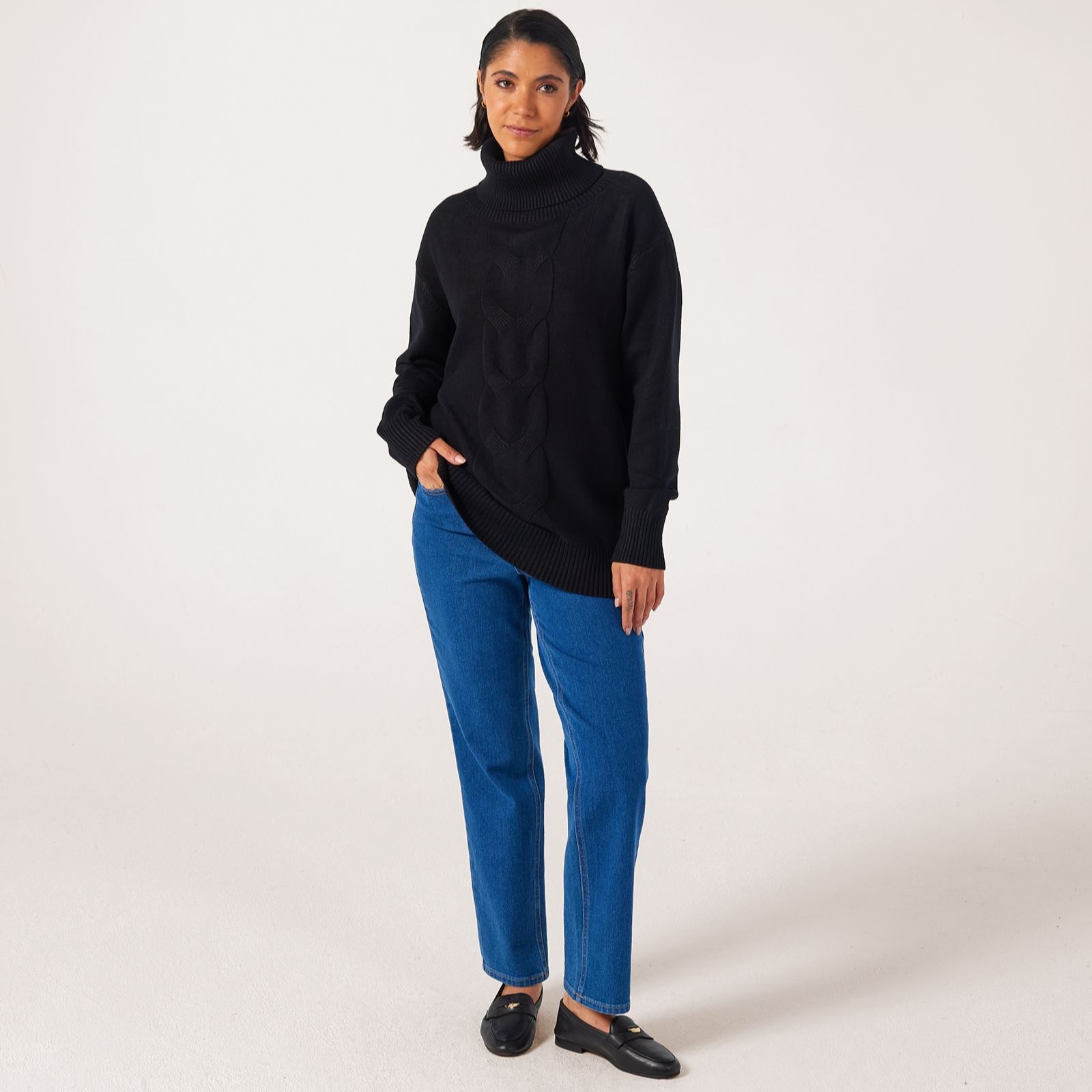 Malissa J Roll-Neck Cable Jumper