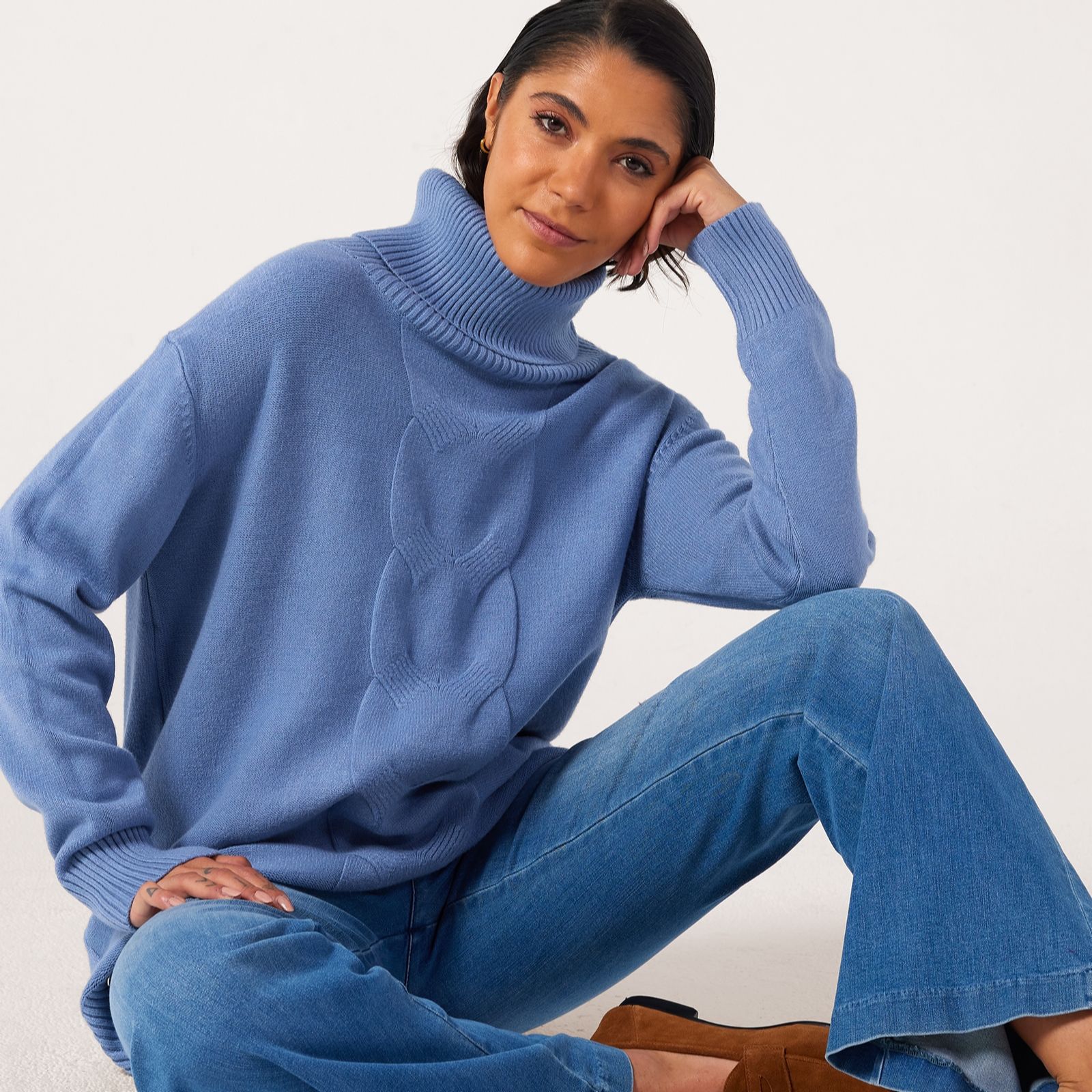 Malissa J Roll-Neck Cable Jumper