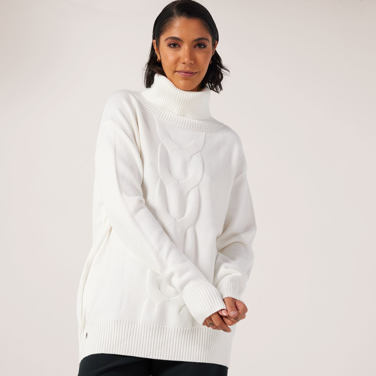 Malissa J Roll-Neck Cable Jumper