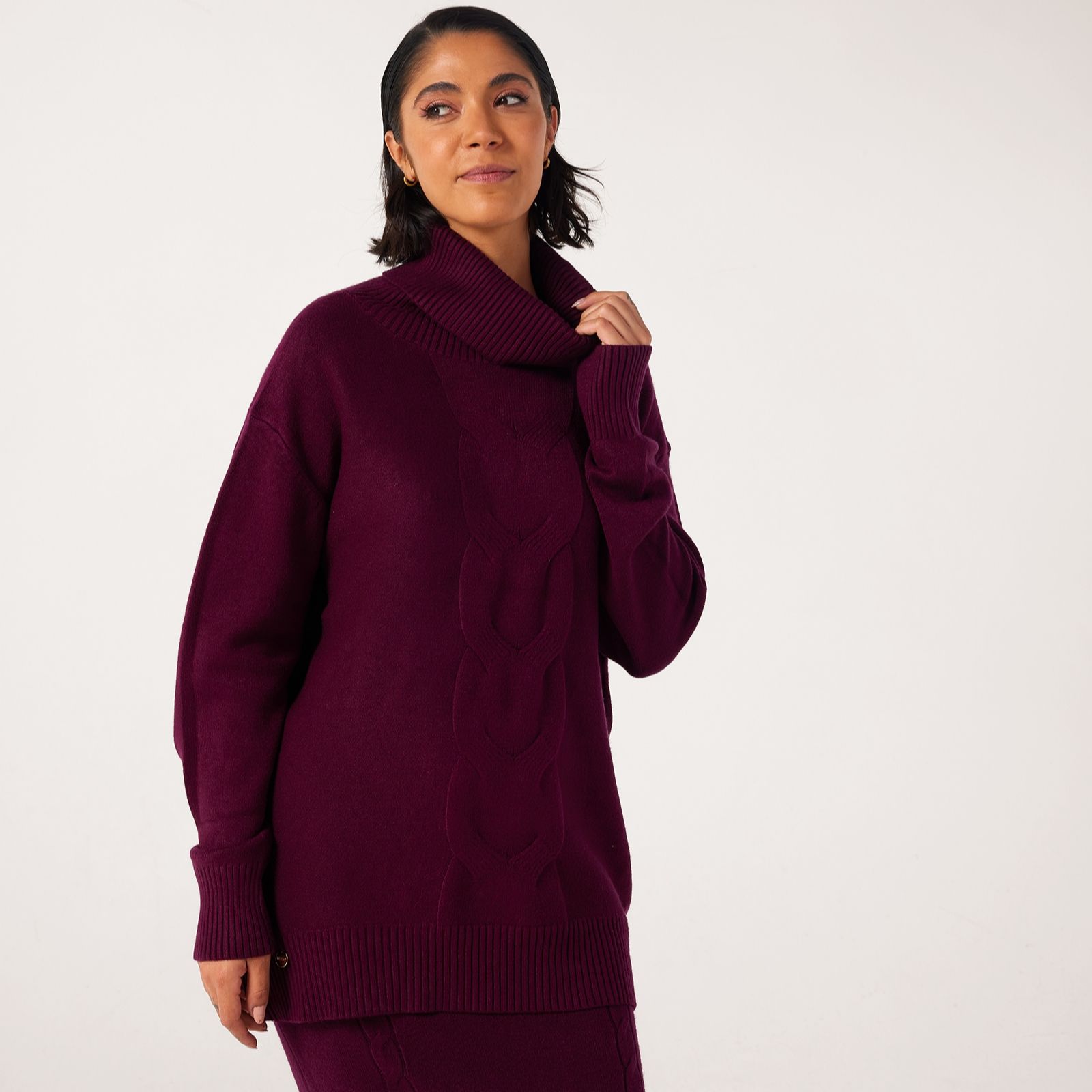 Malissa J Roll-Neck Cable Jumper