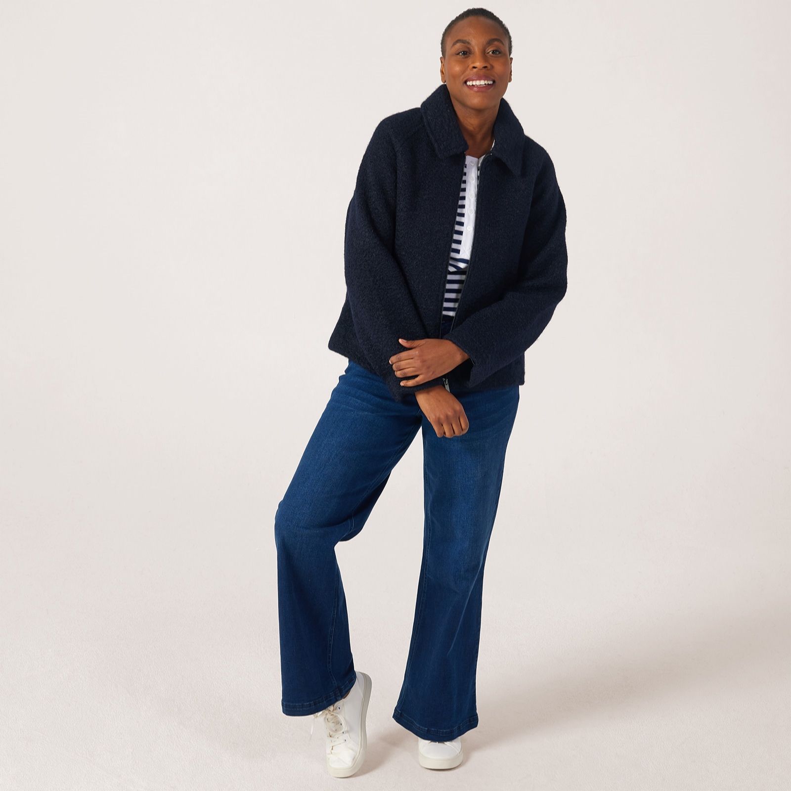 Ben De Lisi Boucle Zip Through Jacket - QVC UK