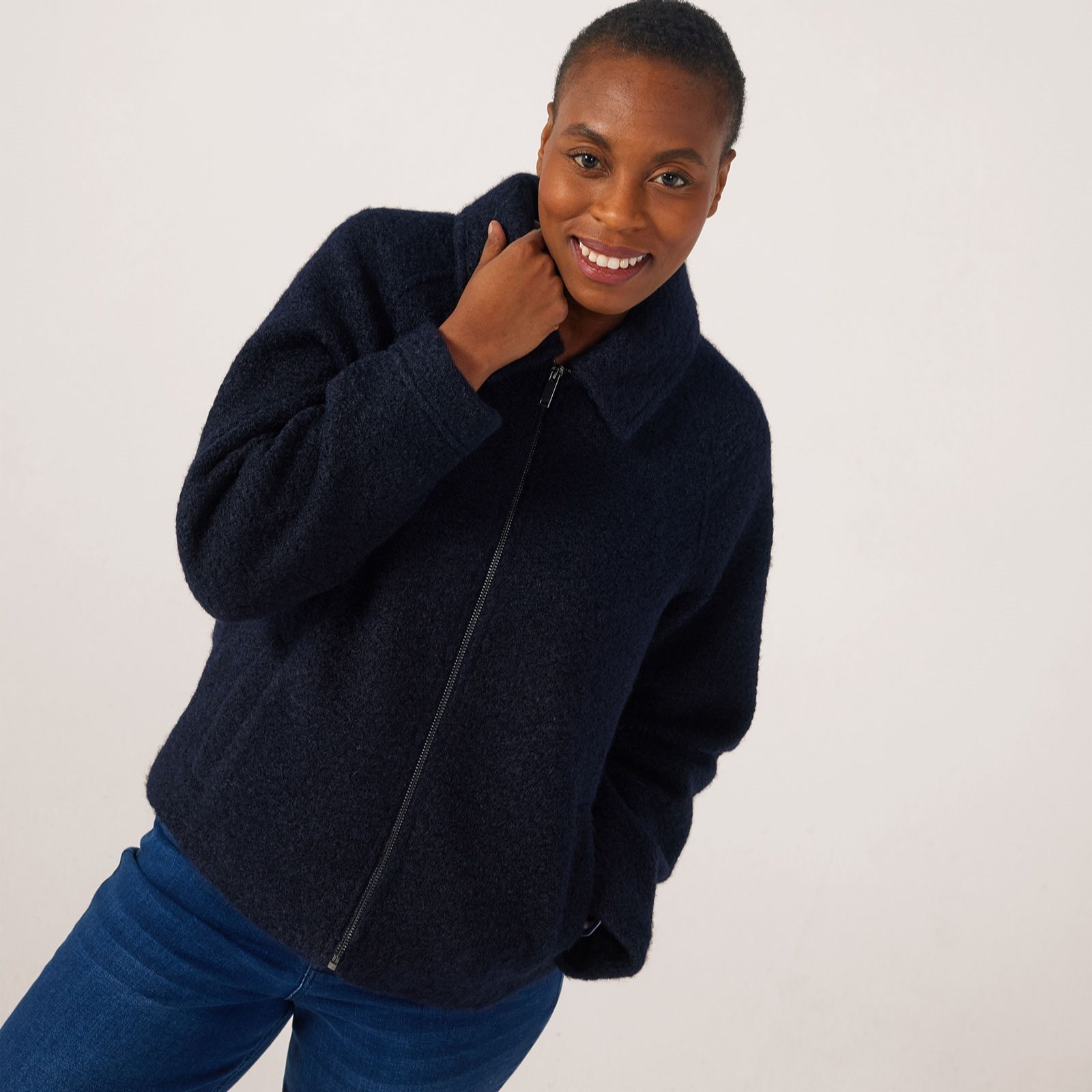 Ben De Lisi Boucle Zip Through Jacket - QVC UK