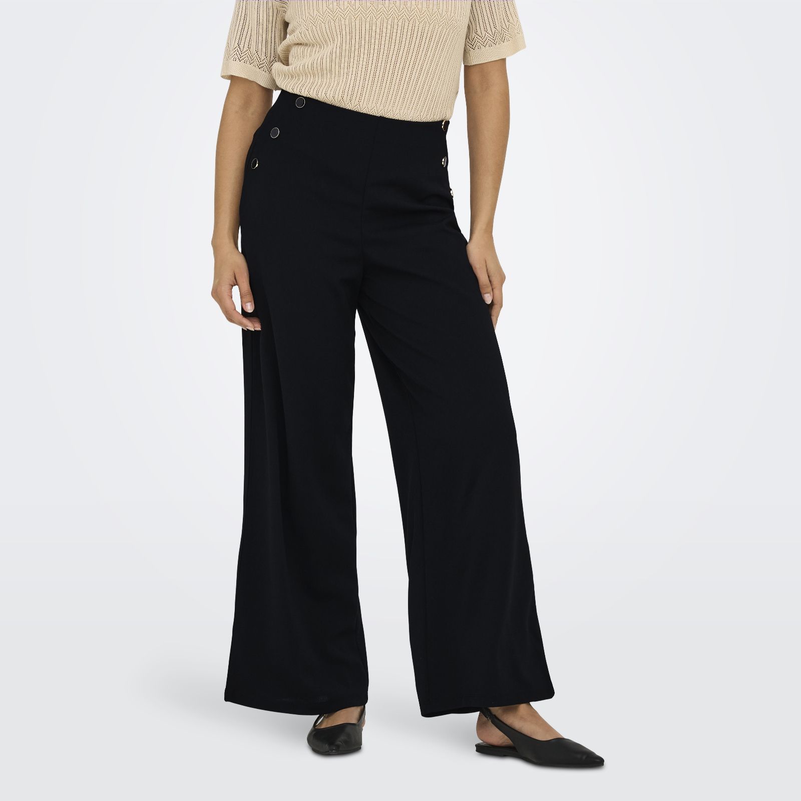 JDY Geggo Side Button Detail Trousers