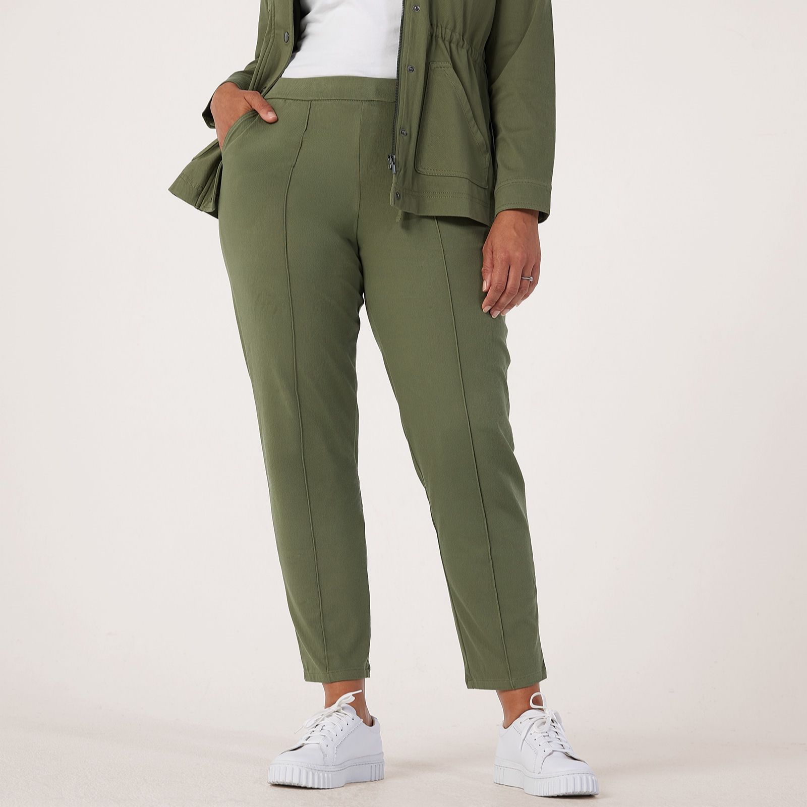 Denim & Co. Comfy Knit Denim Tapered Pull On Trouser Standard