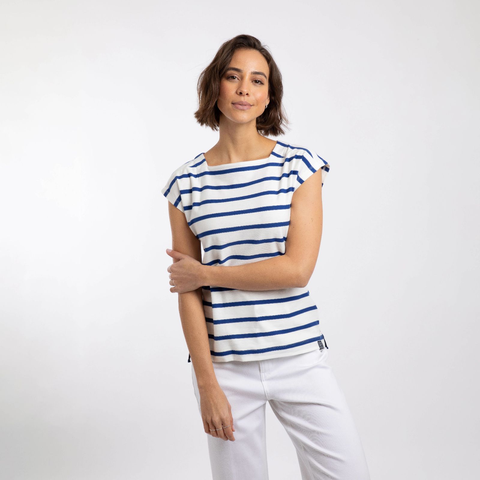 Weird Fish Bowe Cotton Striped T-Shirt