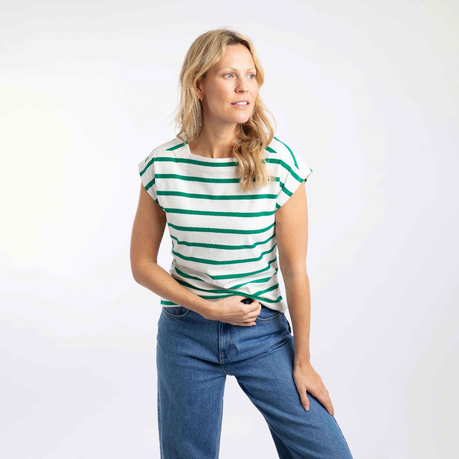 Weird Fish Bowe Cotton Striped T-Shirt