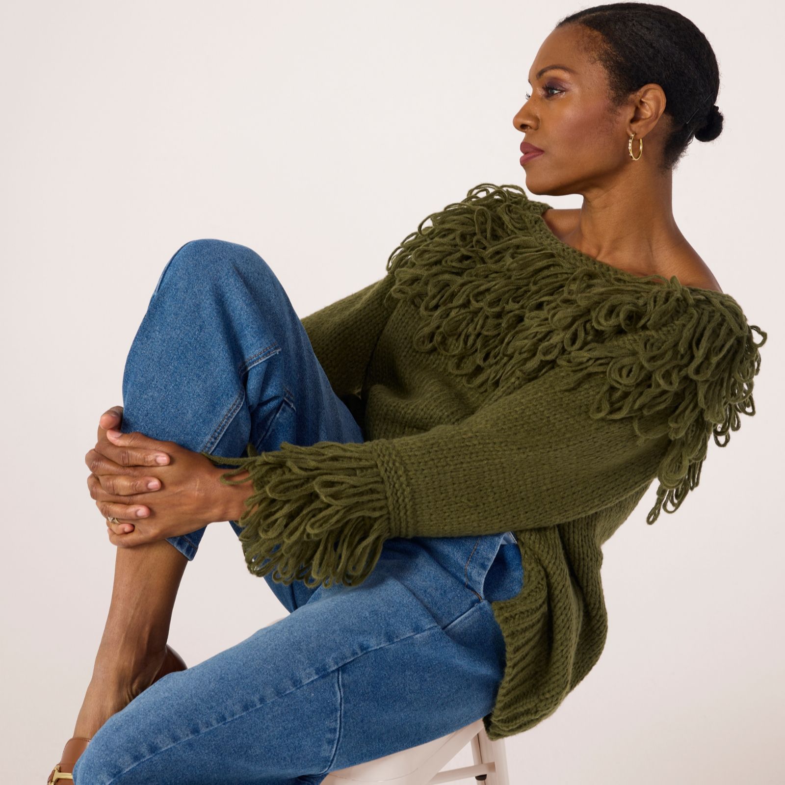 Malissa J Knitted Jumper Loop Detail