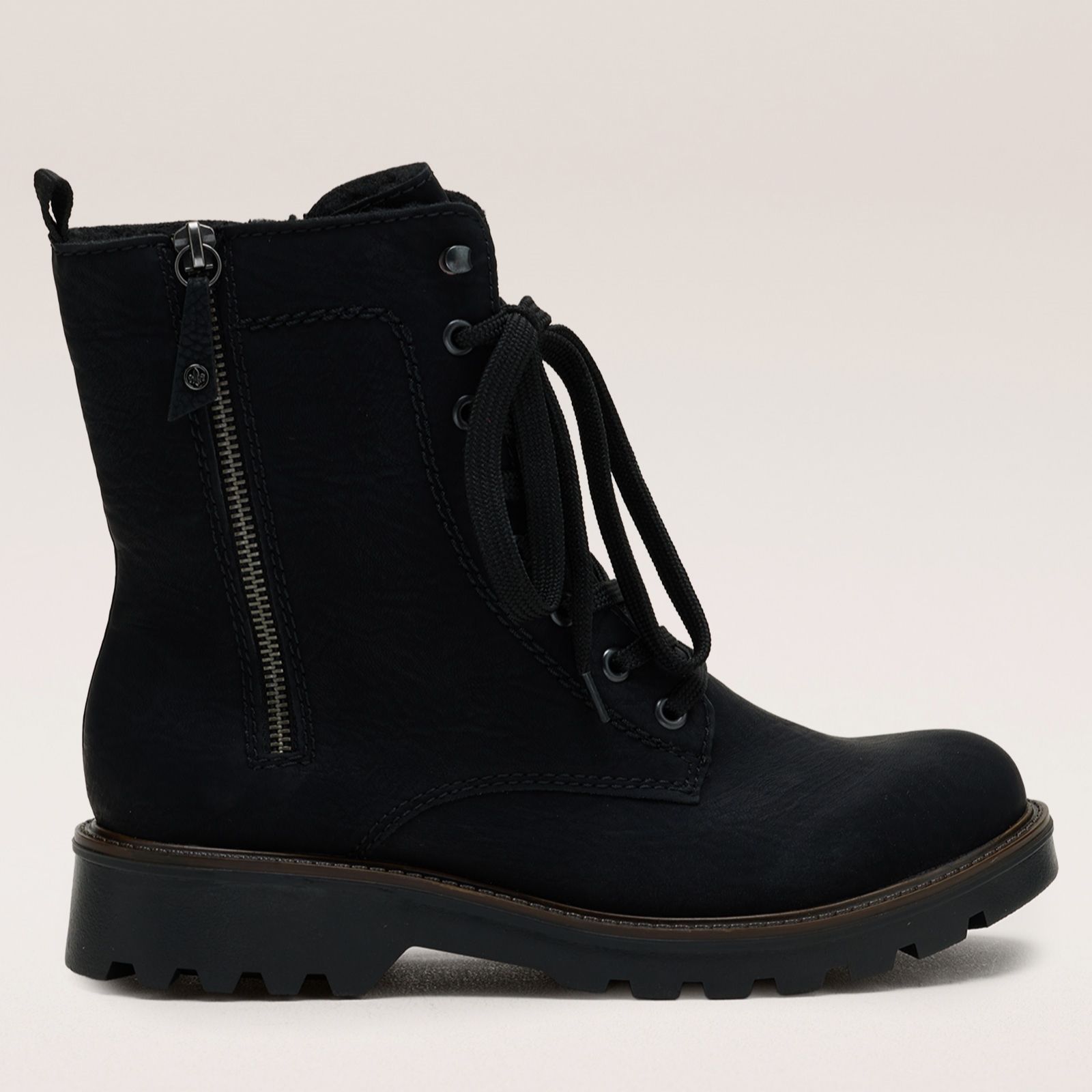 Rieker Warm Lined Lace Up Zip Boot
