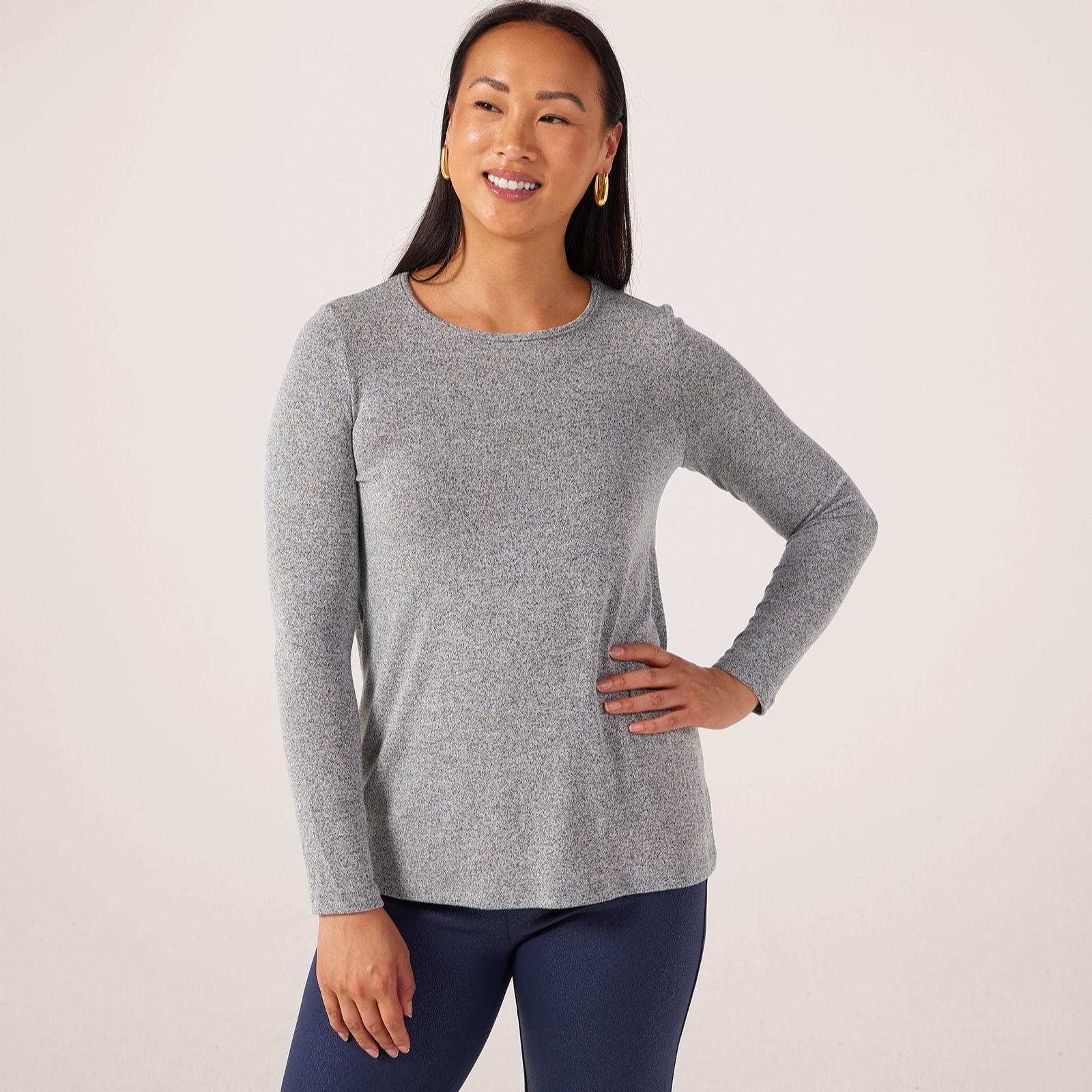 Kim & Co Fine Sweater Knit Essential Long Sleeve Top