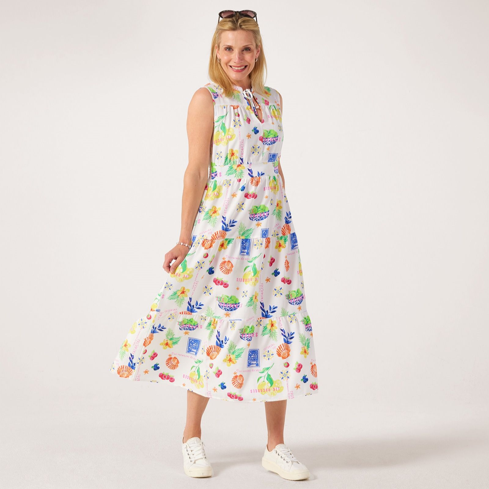 Only Nova Printed Sleeveless Tiered Dress