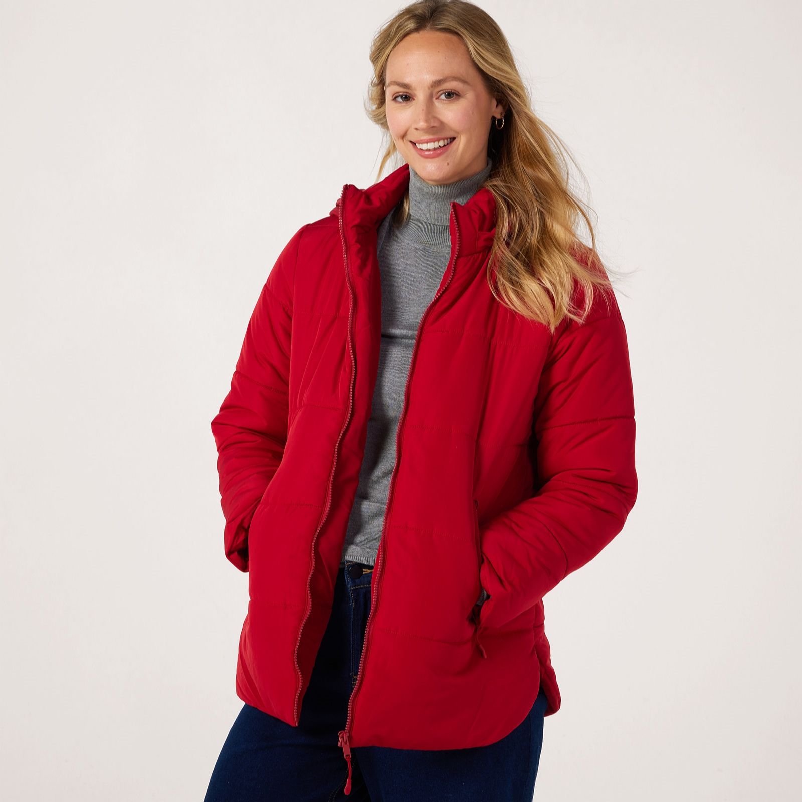 Centigrade Padded Jacket with High Low Hem