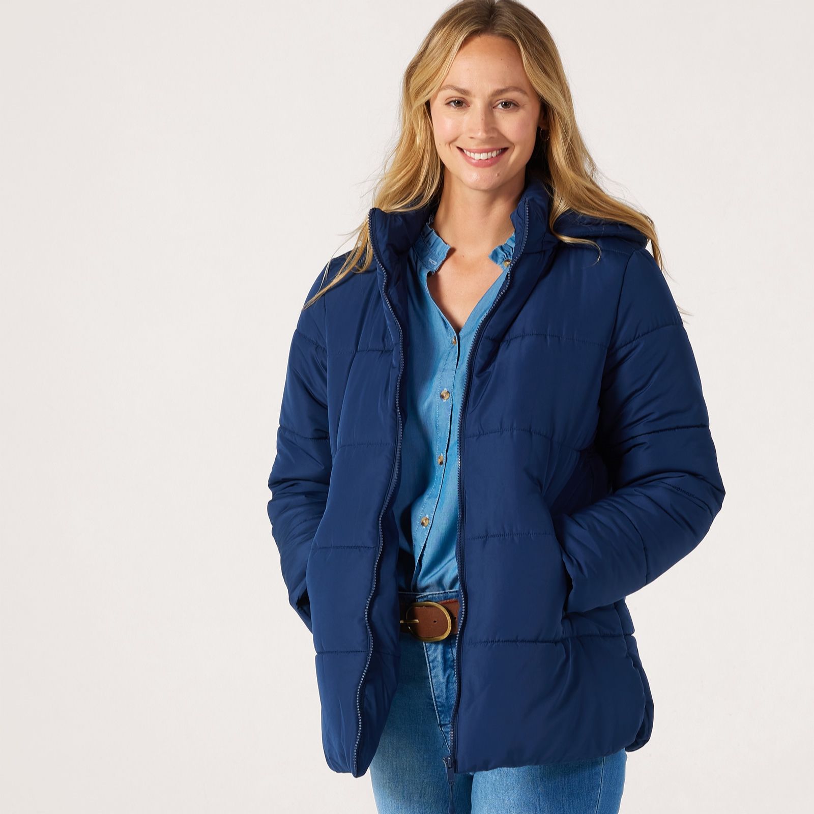 Centigrade Padded Jacket with High Low Hem