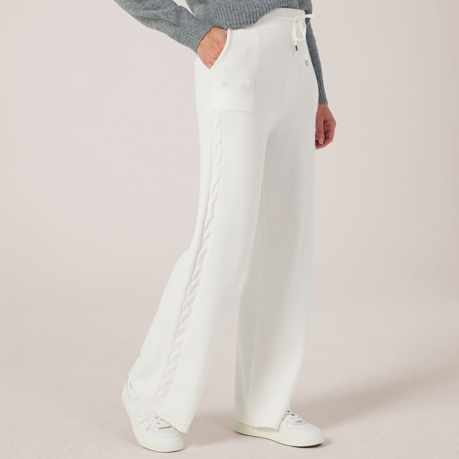 Malissa J Cable Knit Side Straight Trousers