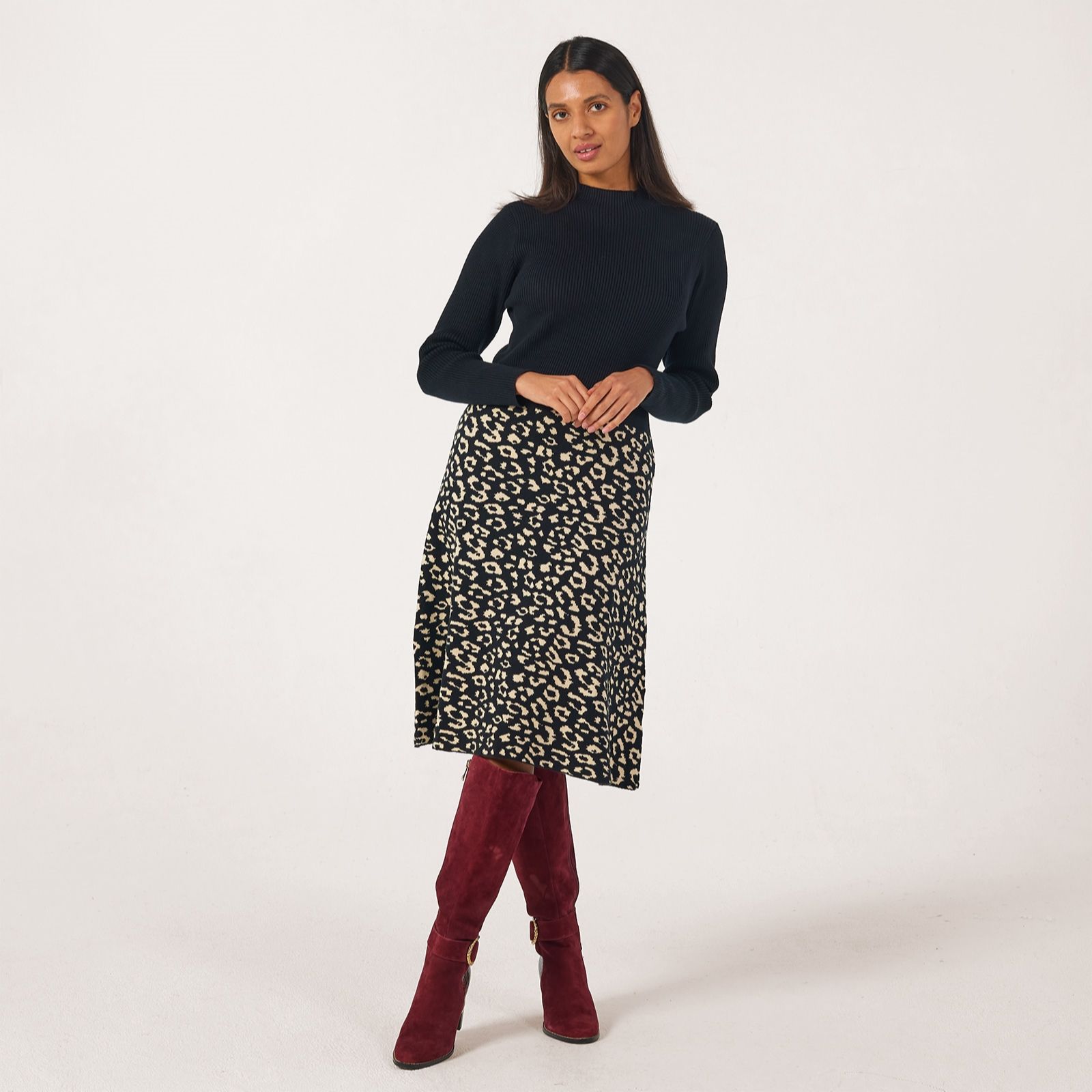 Izabel London Fit and Flare Knit Dress