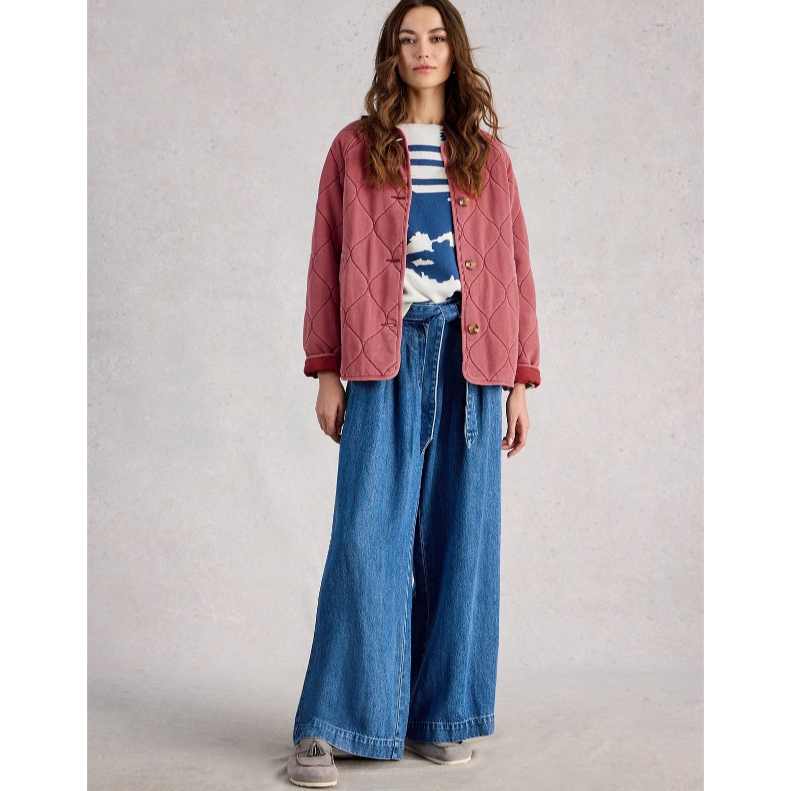 White Stuff Anya Jersey Quilted Jacket