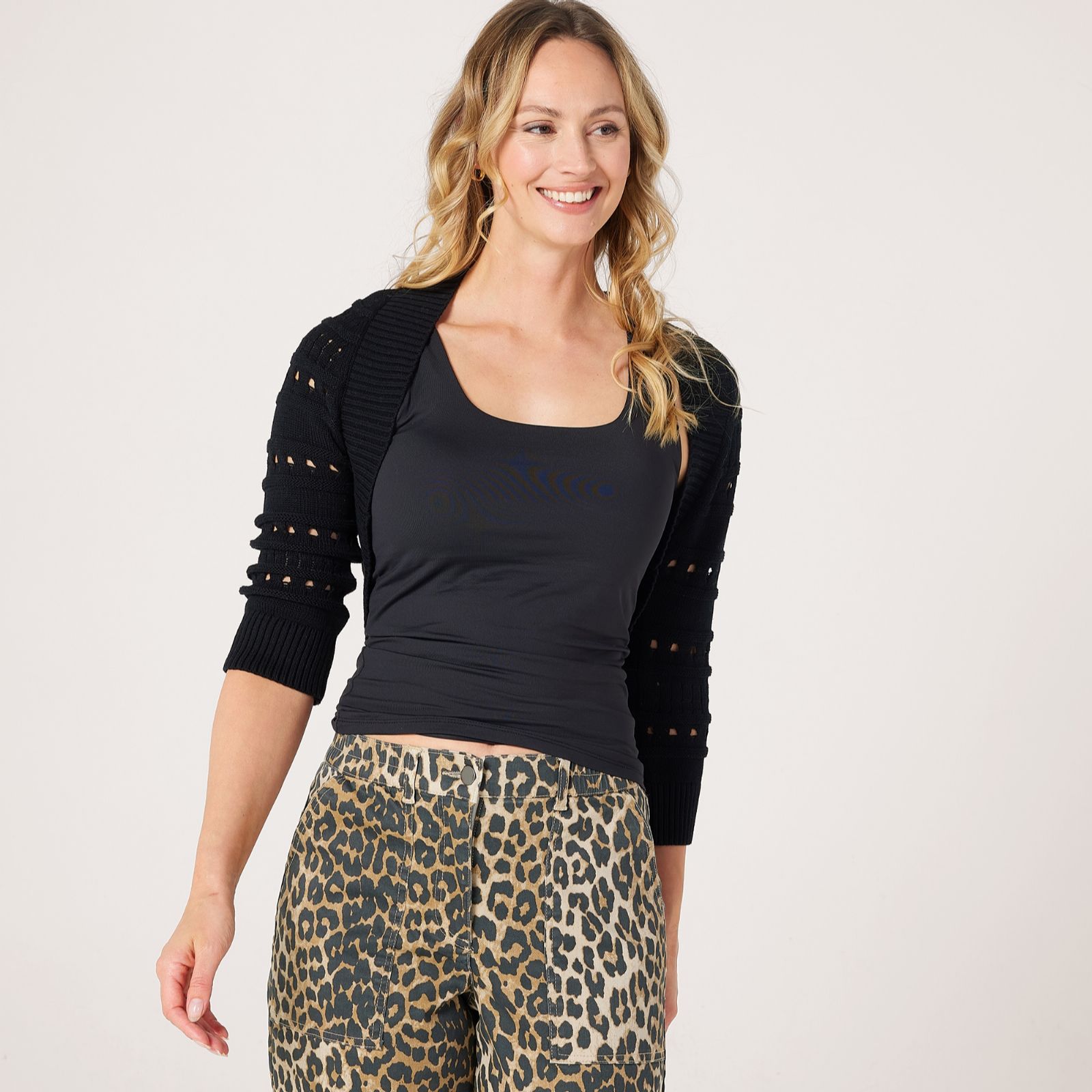 MarlaWynne Layers Cotton Open Stitch Knit Bolero