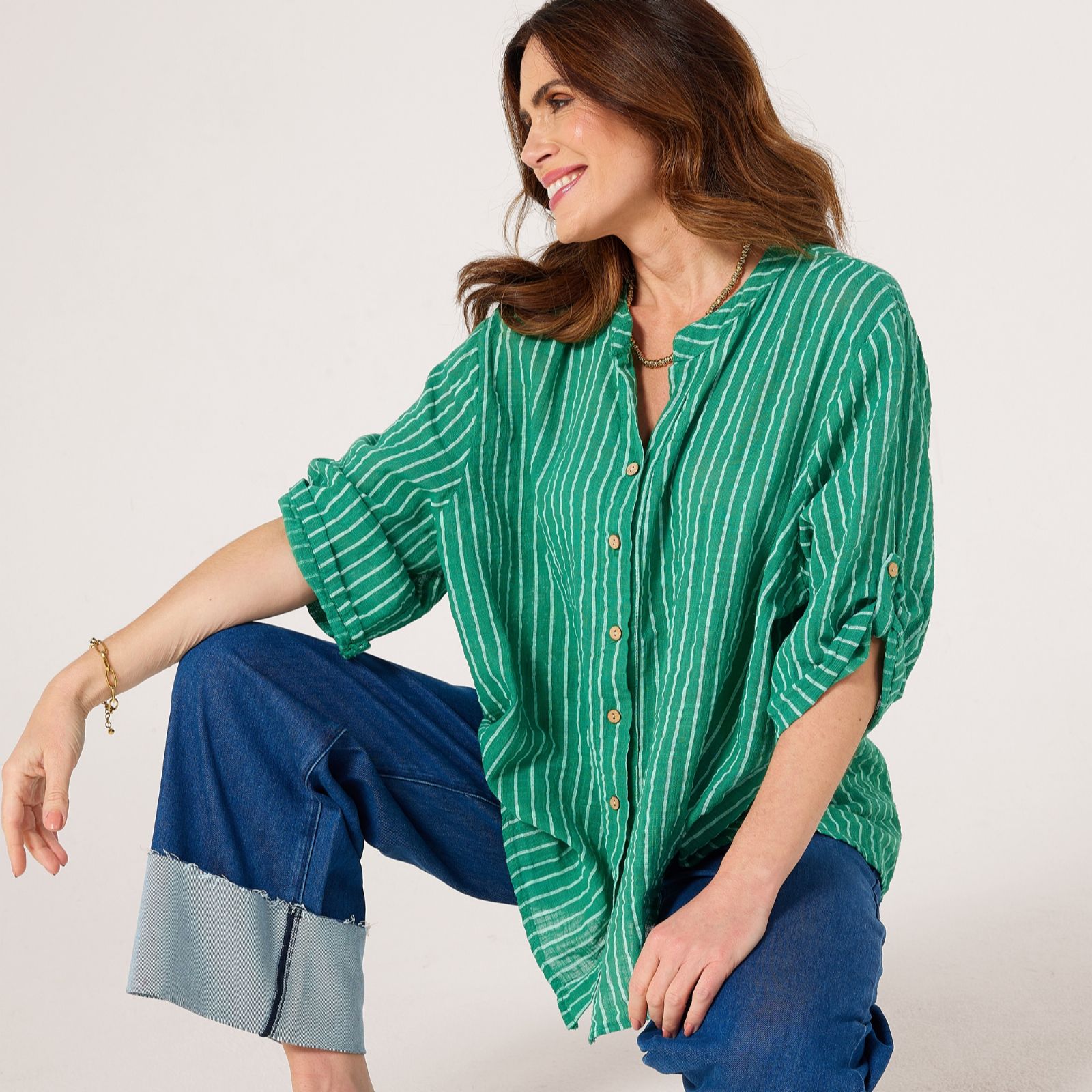 Izabel London Striped Cotton Shirt