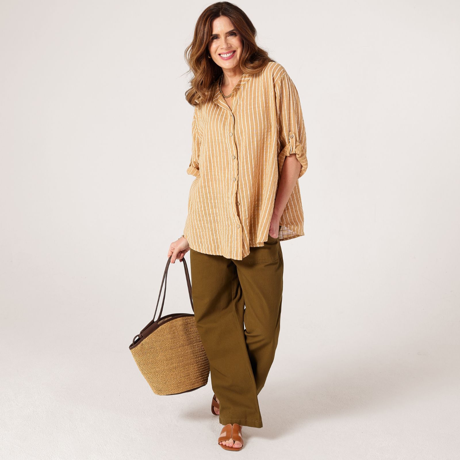 Izabel London Striped Cotton Shirt