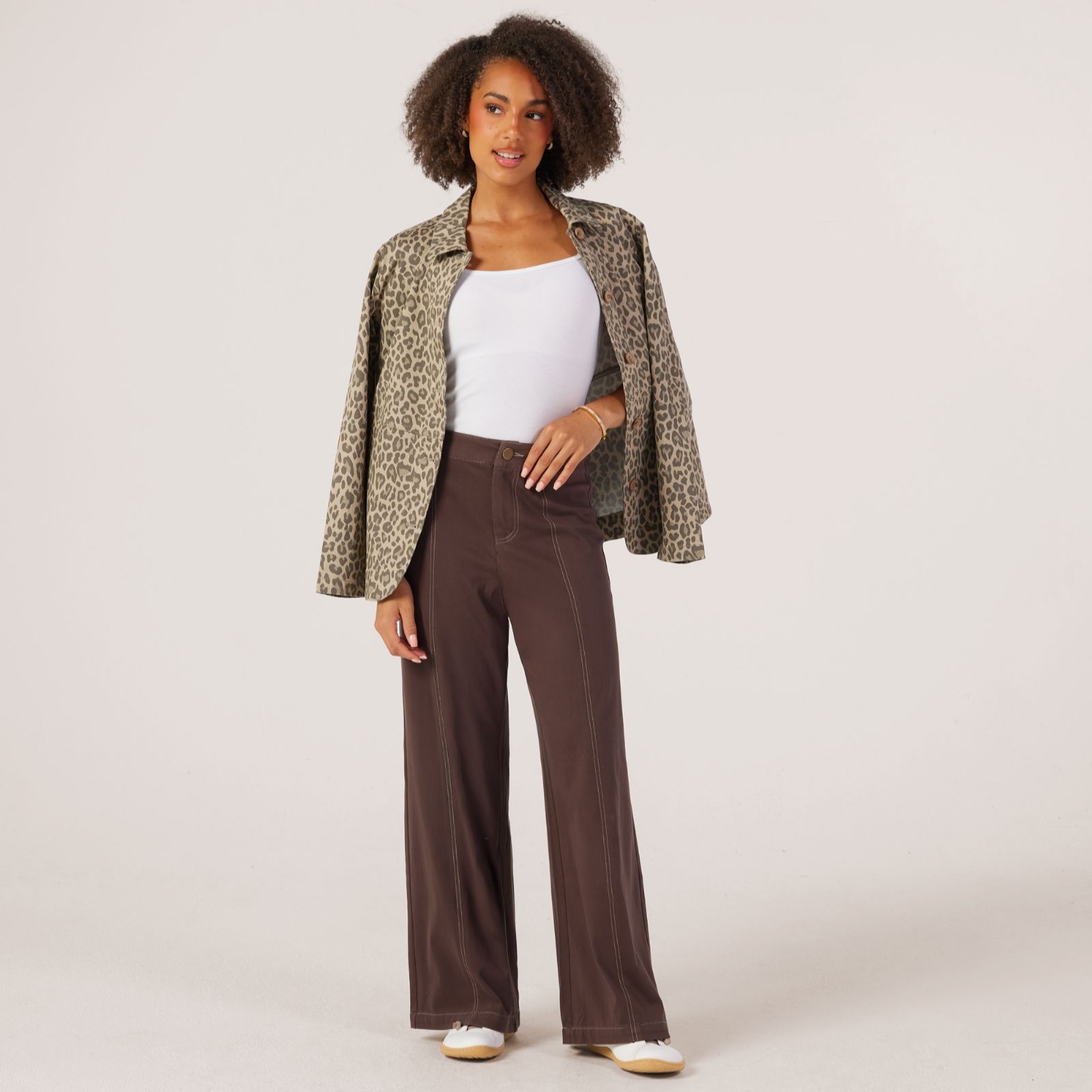 Denim & Co. Comfy Knit Denim Contrast Stitch Trouser Petite
