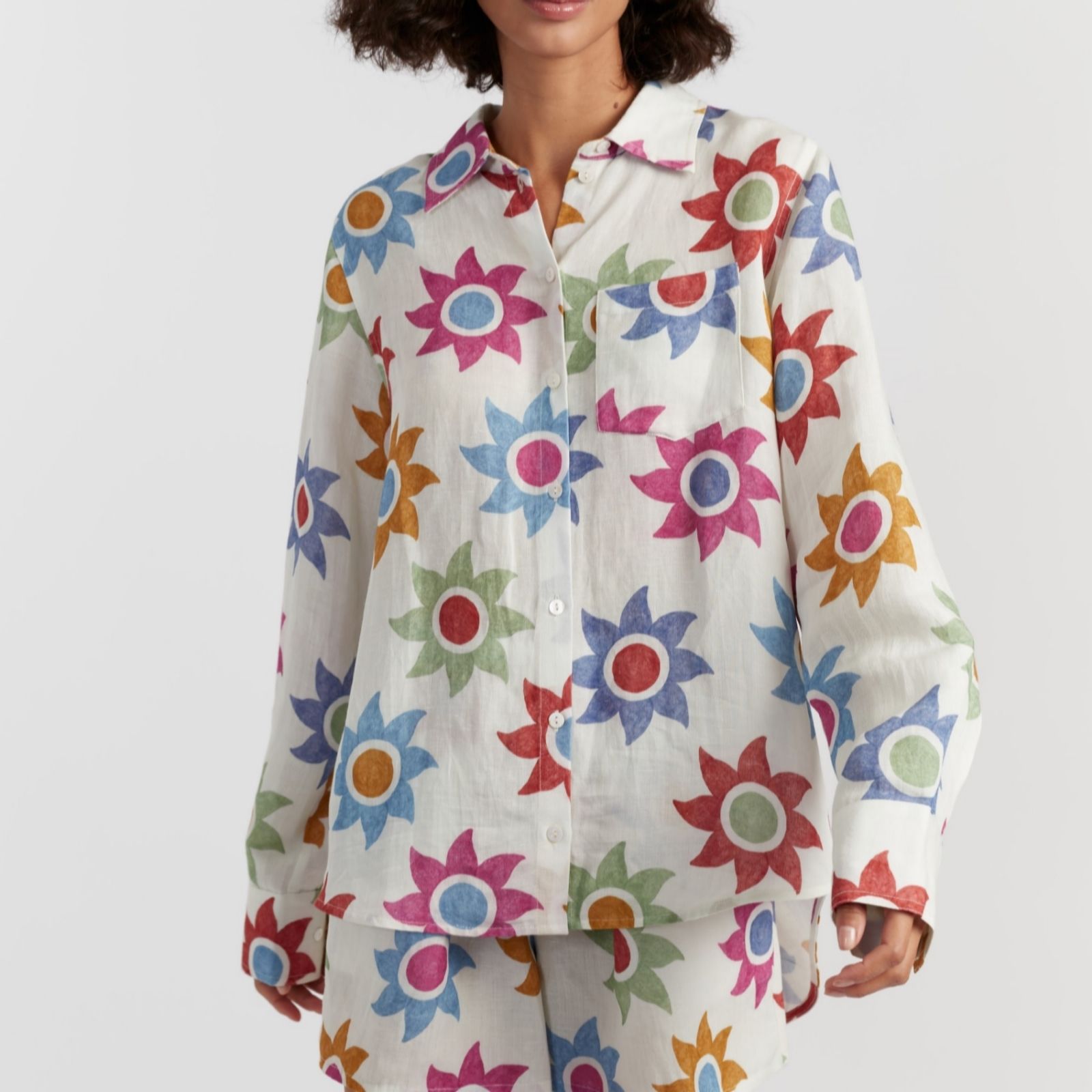  Chinti & Parker 100% Cotton Sol Rainbow Print Shirt