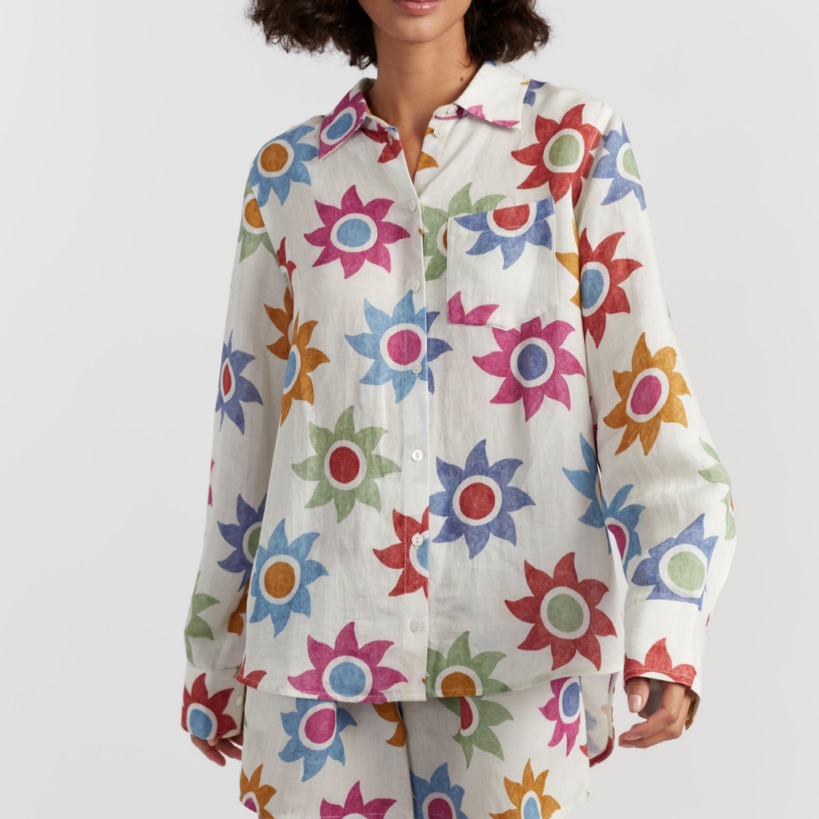 Chinti & Parker 100% Cotton Sol Rainbow Print Shirt