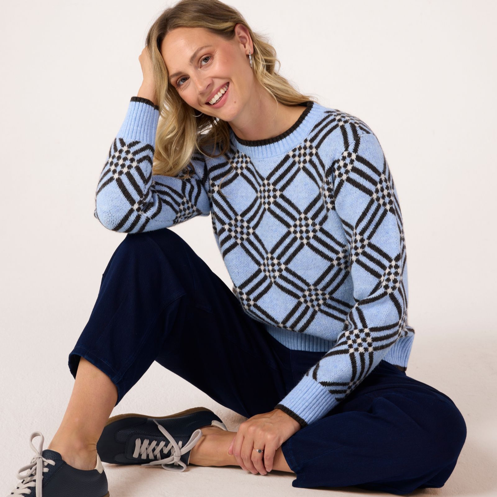 Denim & Co. Checked Design Jumper