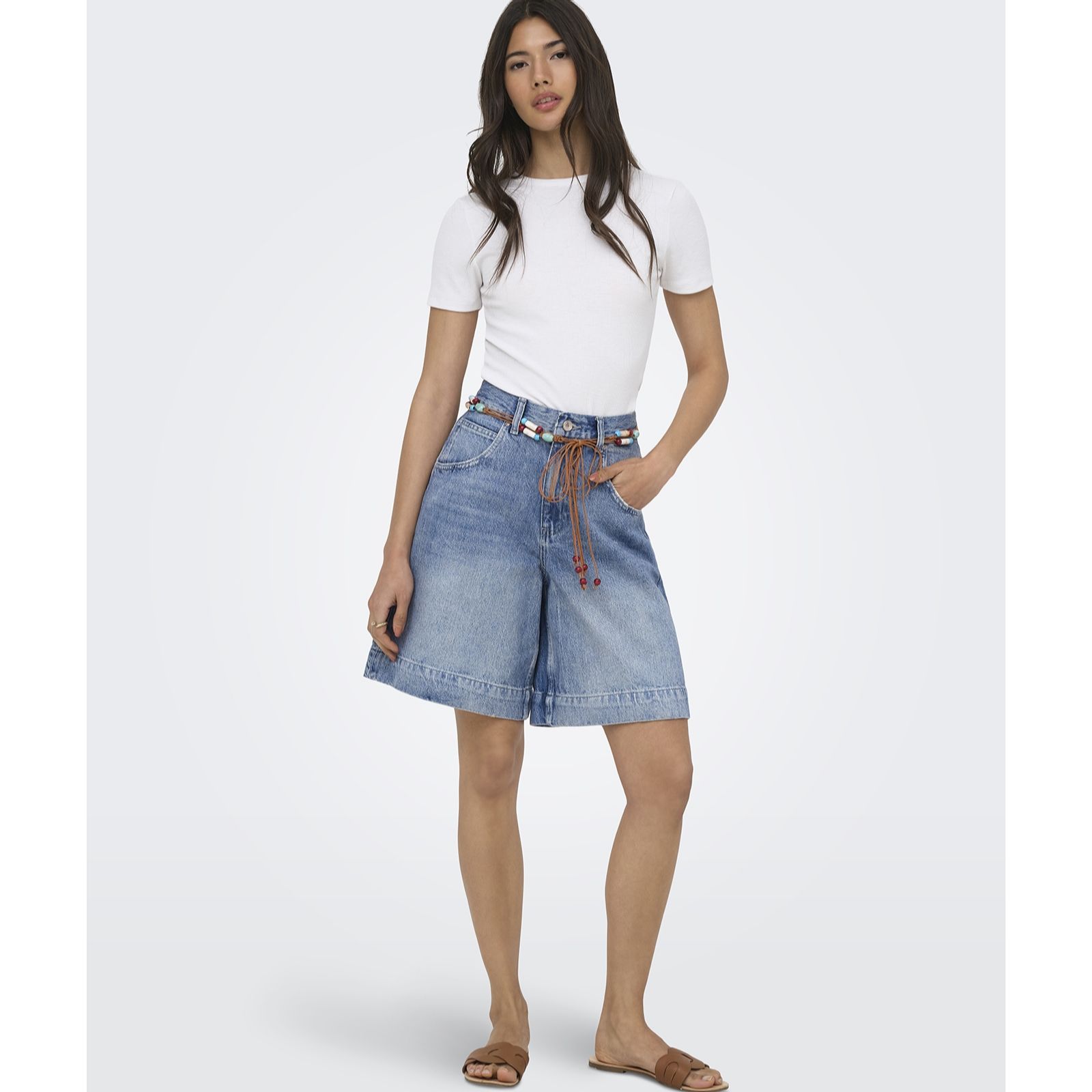 Only Hollie High Waisted Belted Short