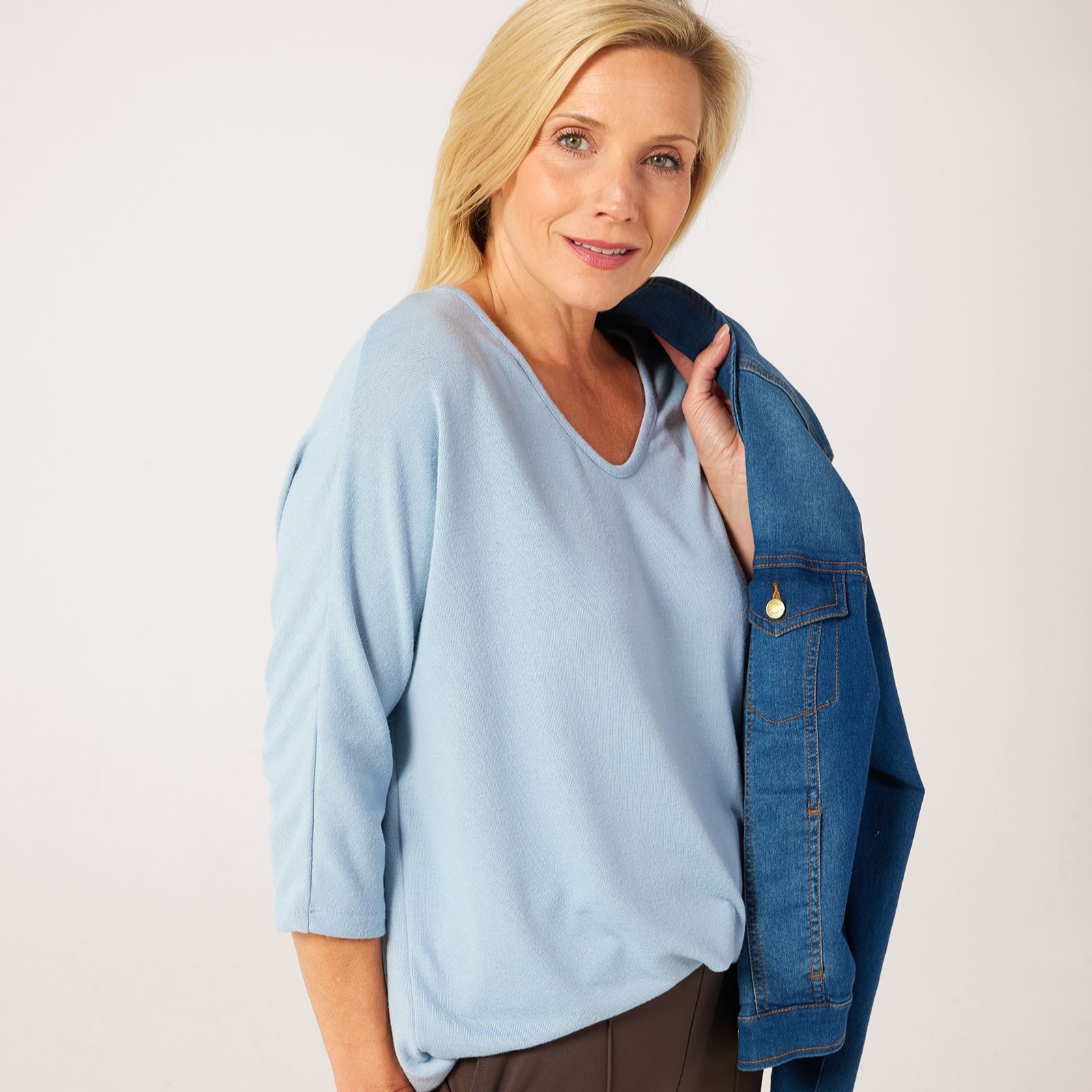 Kim & Co Soft Touch Dolman Sleeve V Neck Tunic