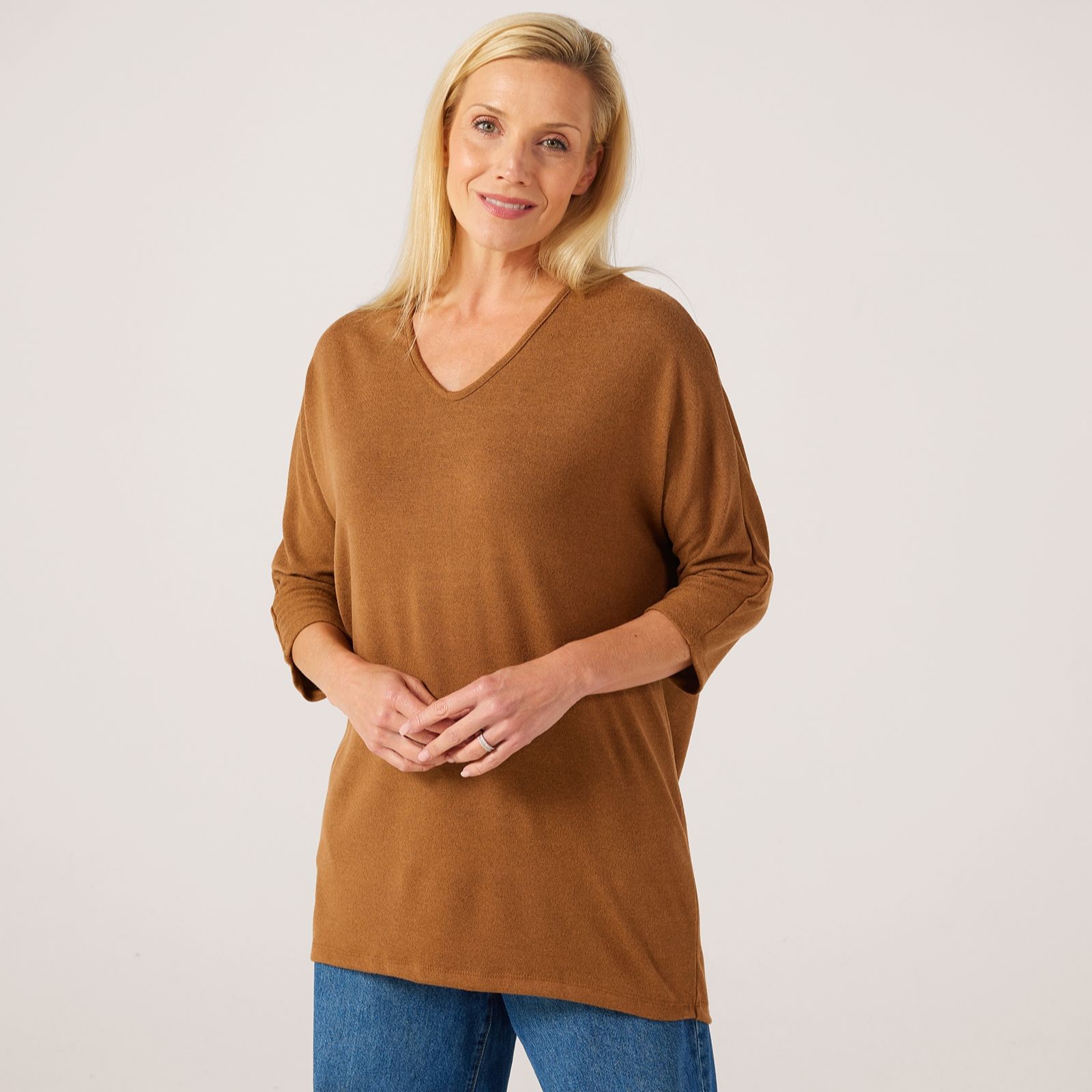 Kim & Co Soft Touch Dolman Sleeve V Neck Tunic