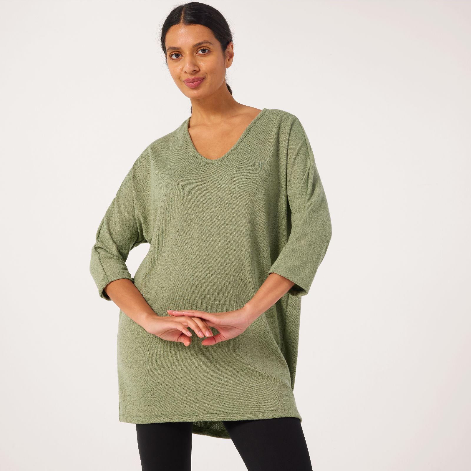 Kim & Co Soft Touch Dolman Sleeve V Neck Tunic