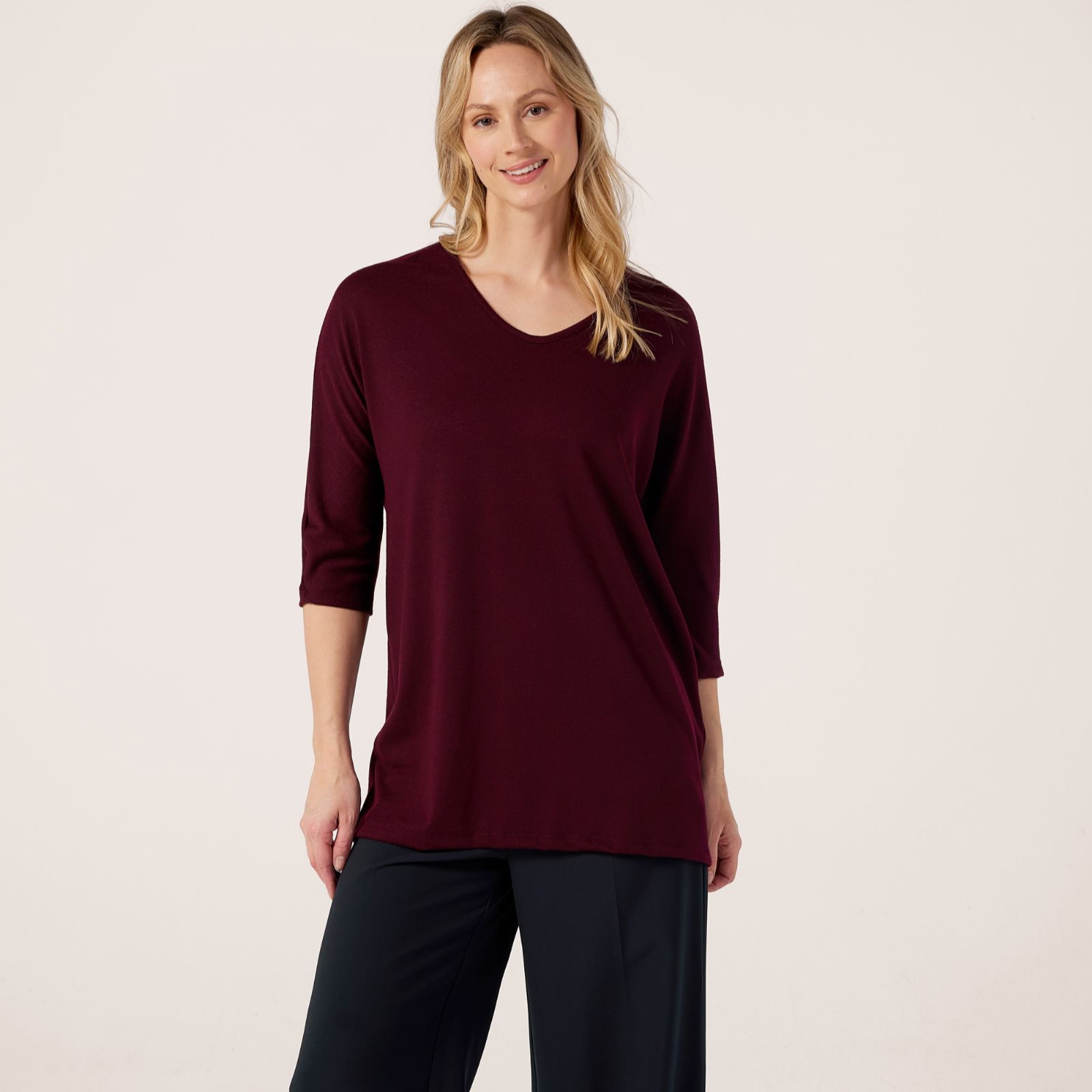 Kim & Co Soft Touch Dolman Sleeve V Neck Tunic