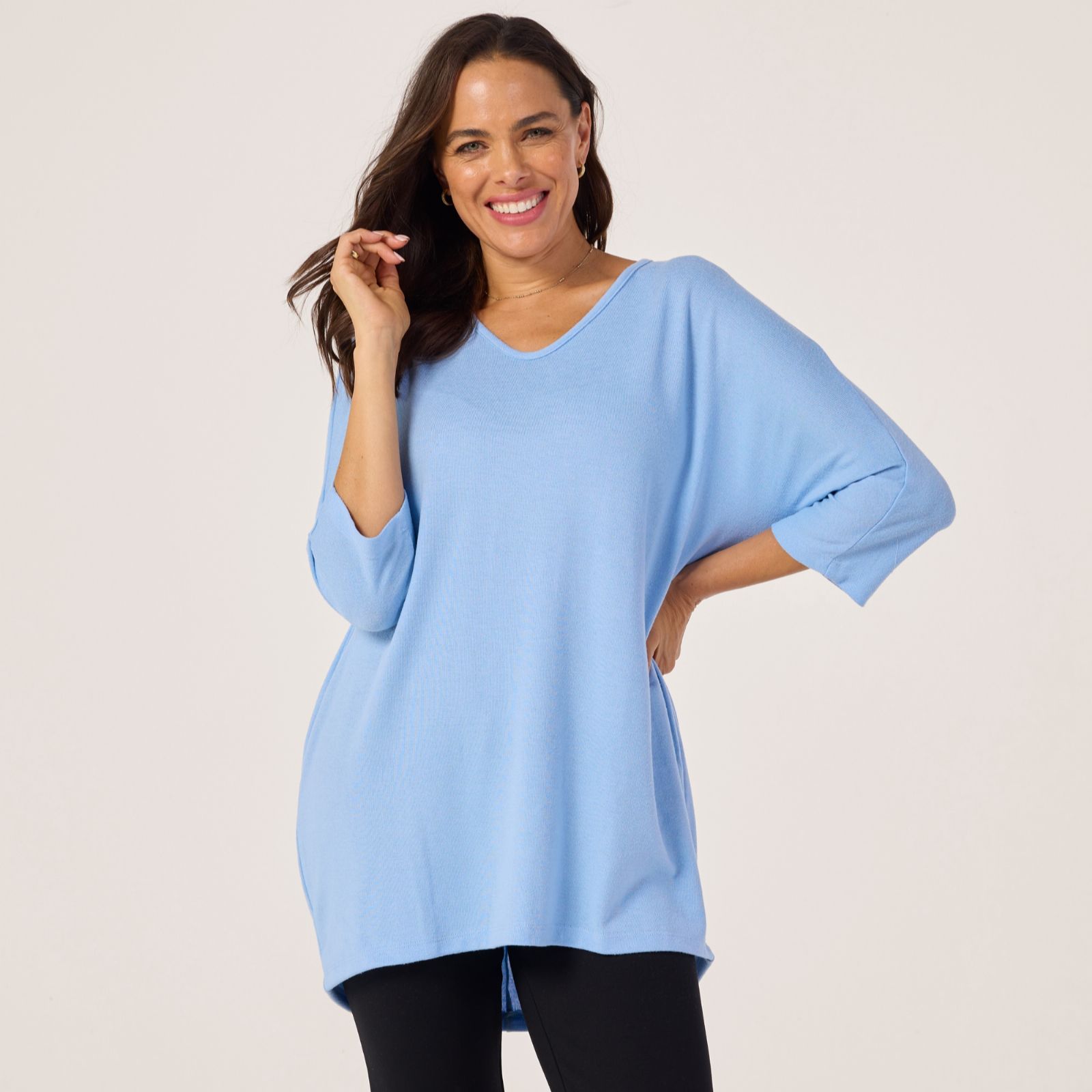 Kim & Co Soft Touch Dolman Sleeve V Neck Tunic