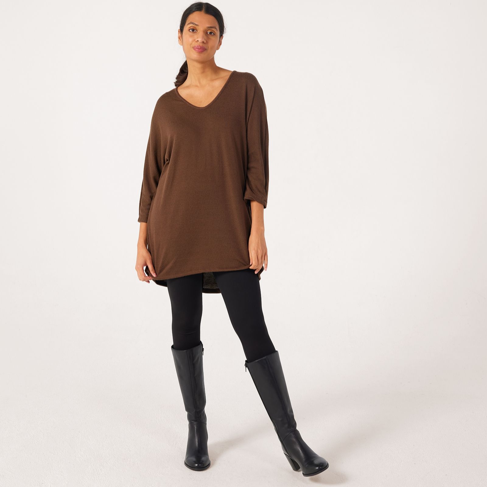 Kim & Co Soft Touch Dolman Sleeve V Neck Tunic