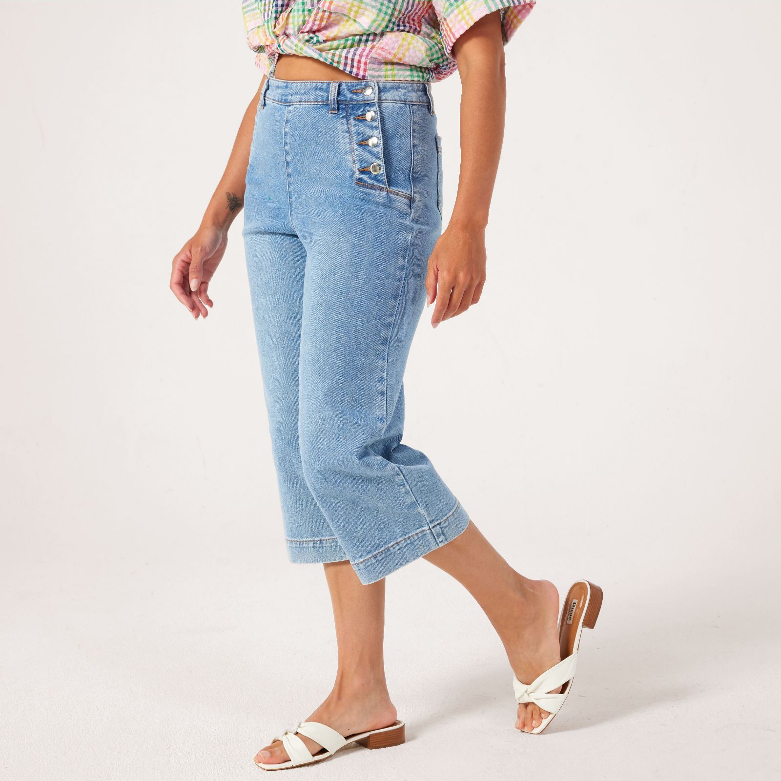 Dannii Minogue Button front Wide leg Jeans Standard