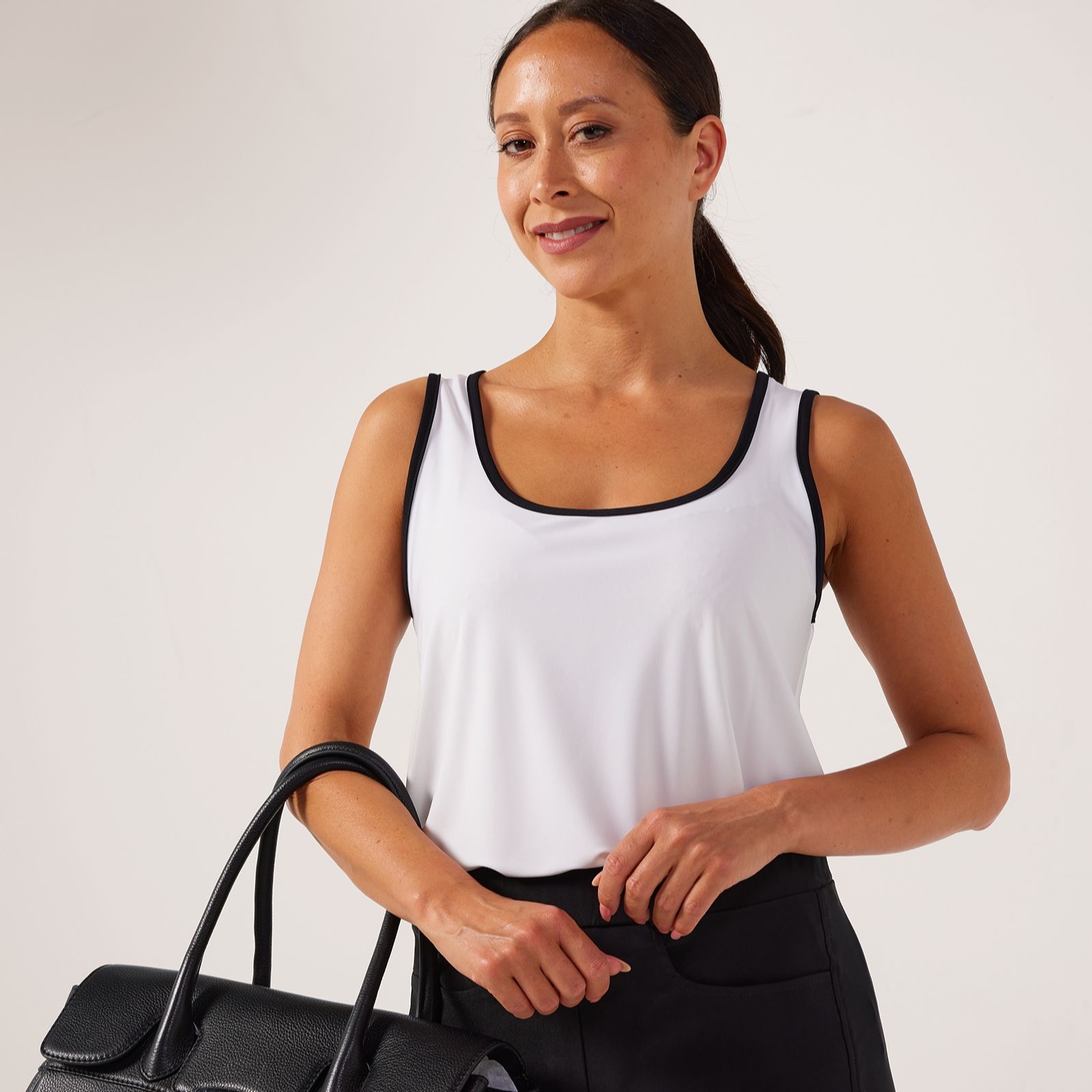 Kim & Co Deluxe Brazil Jersey Contrast Detail Sleeveless Vest