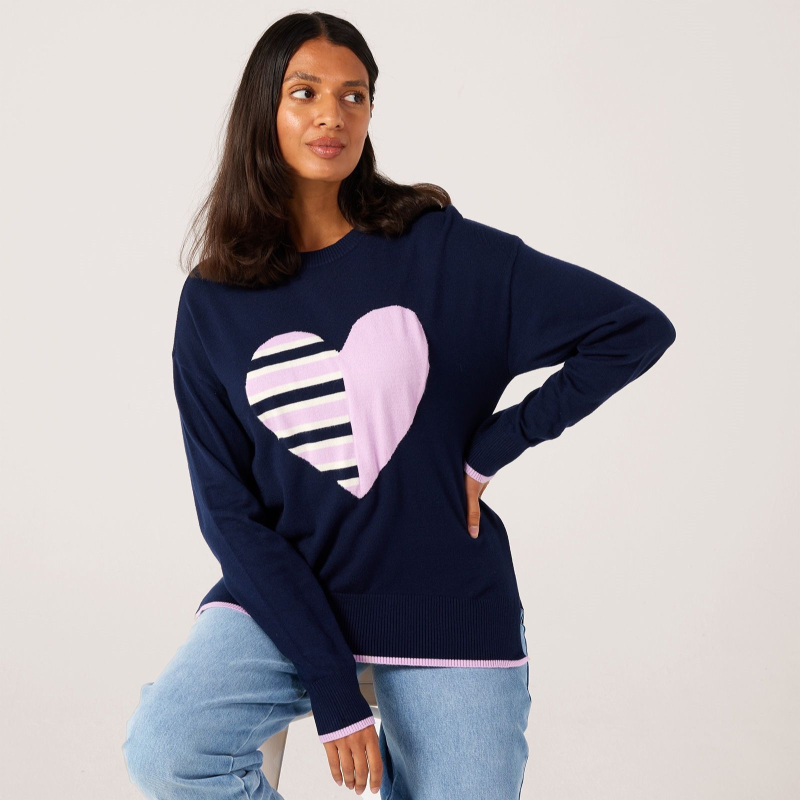 Denim & Co. Heart Jumper