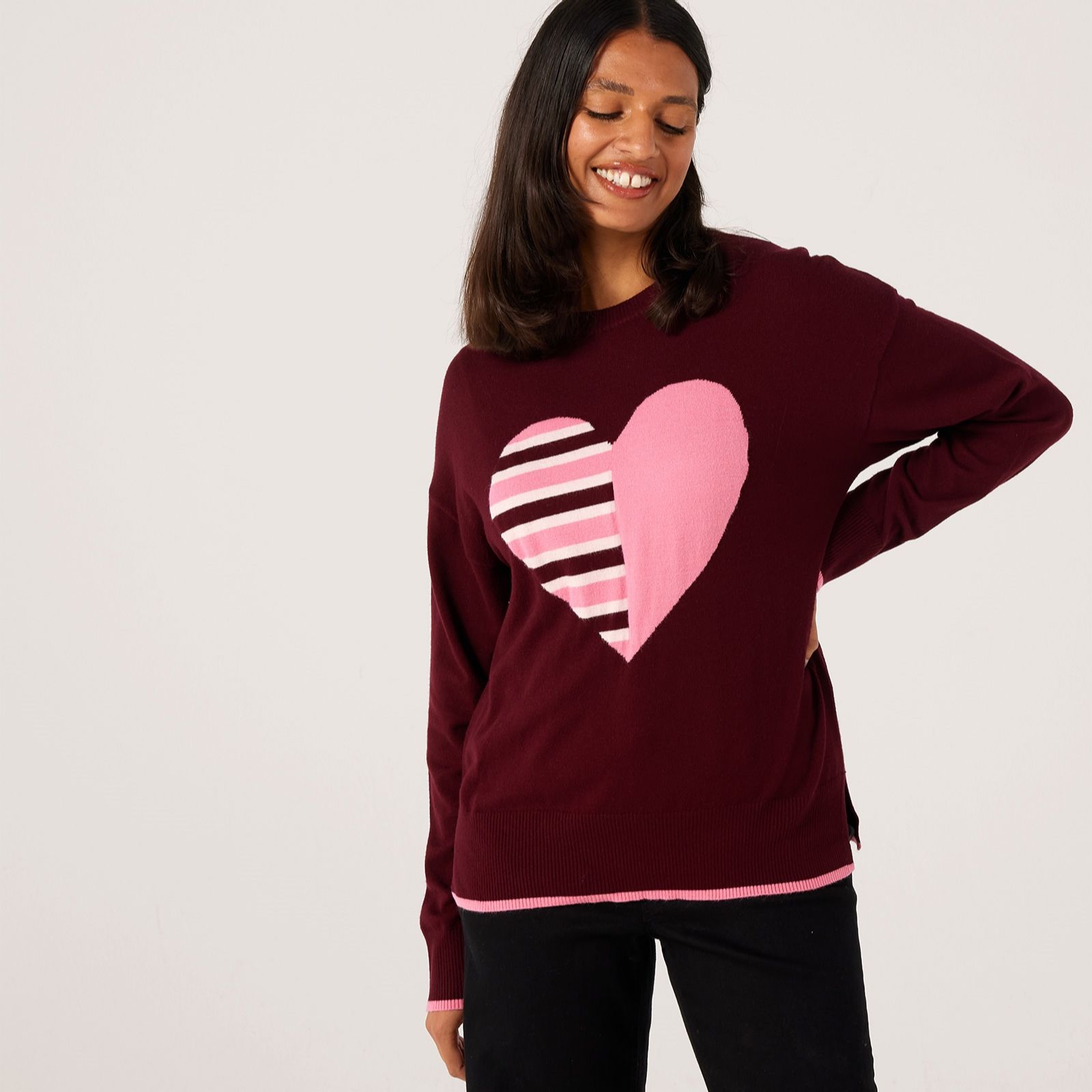 Denim & Co. Heart Jumper