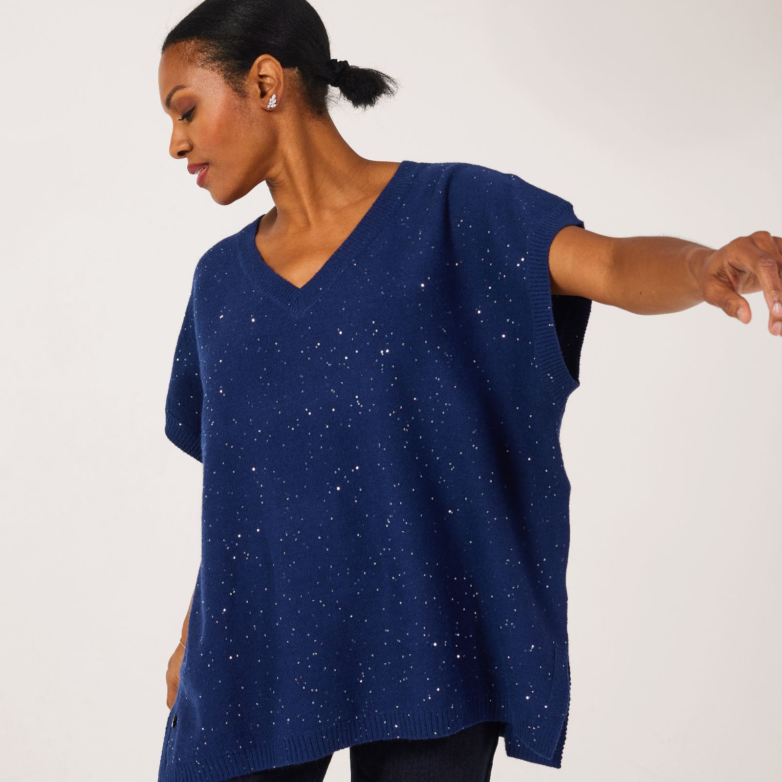 Malissa J Sleeveless Sequin Knit Top