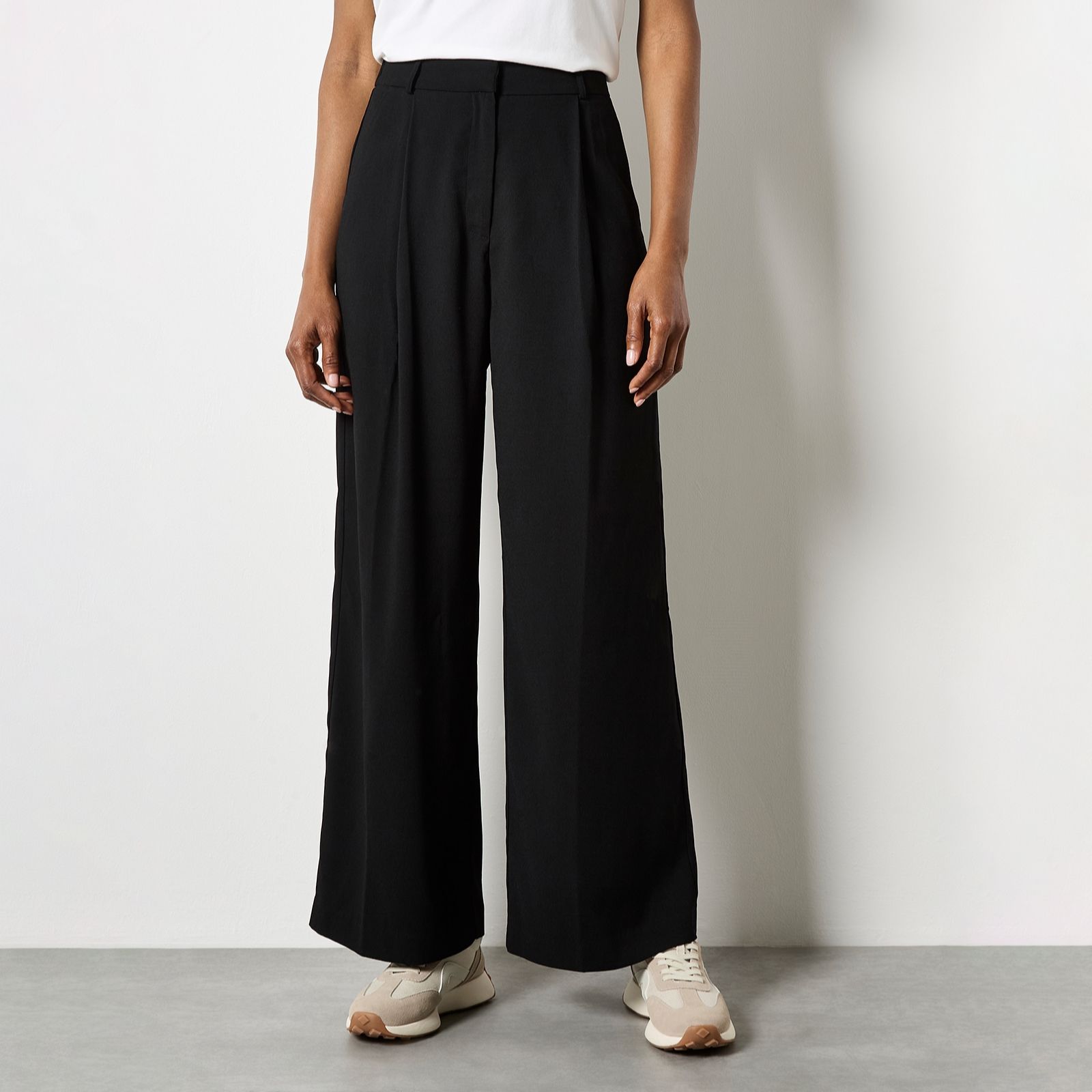Apricot Satin Back Crepe Wide Trouser