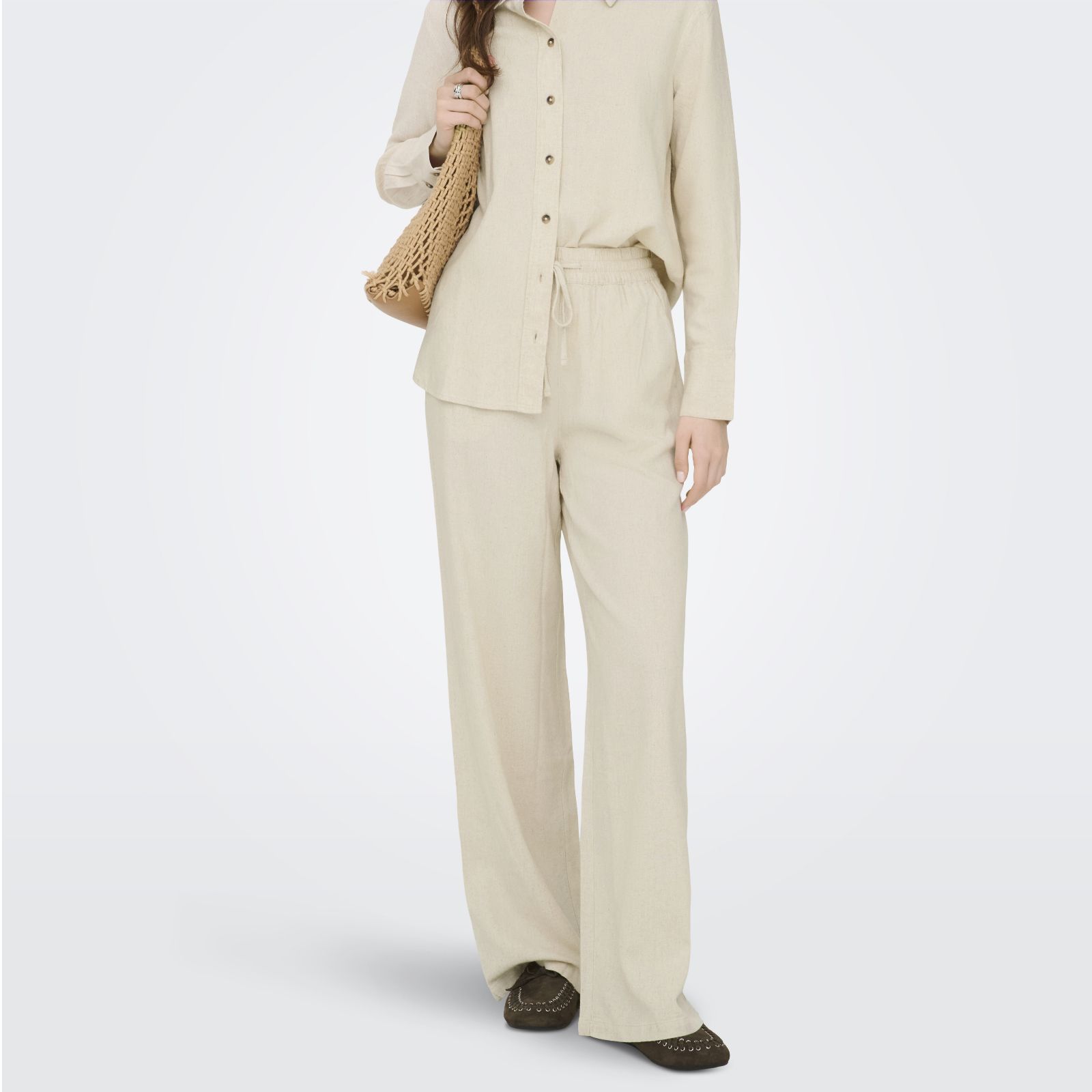 JDY Say High Wasited Linen Blend Trouser Standard