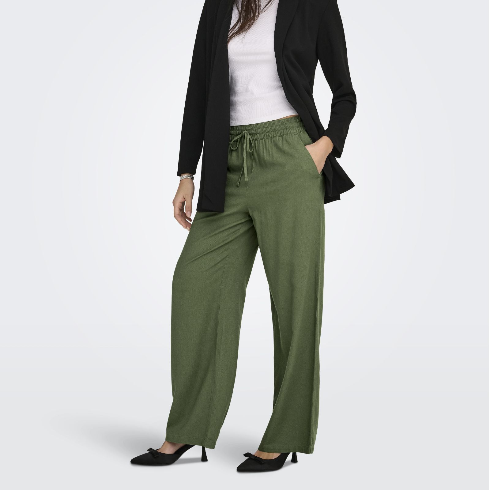 JDY Say High Wasited Linen Blend Trouser Standard