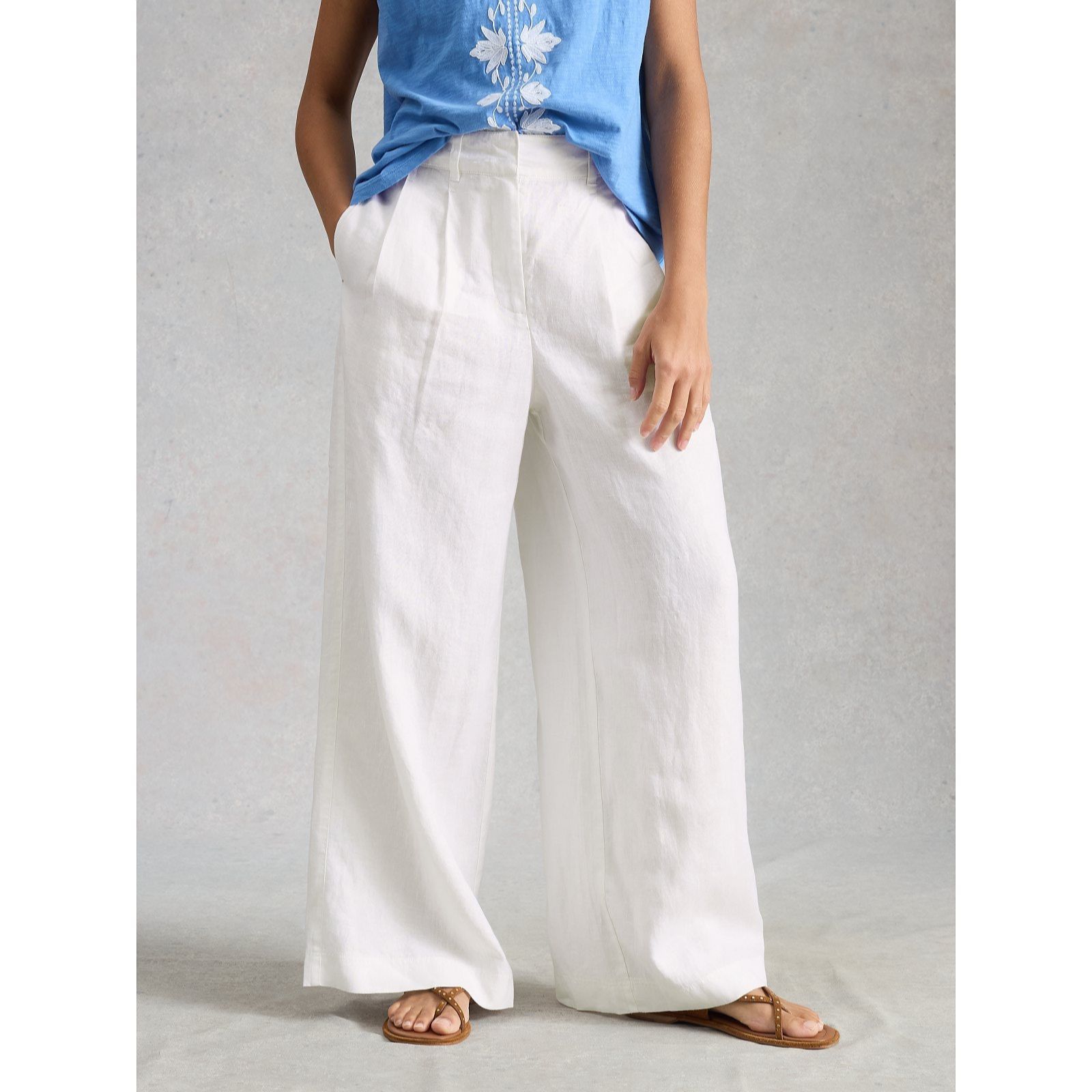 White Stuff Sasha Wide Leg Linen Trousers