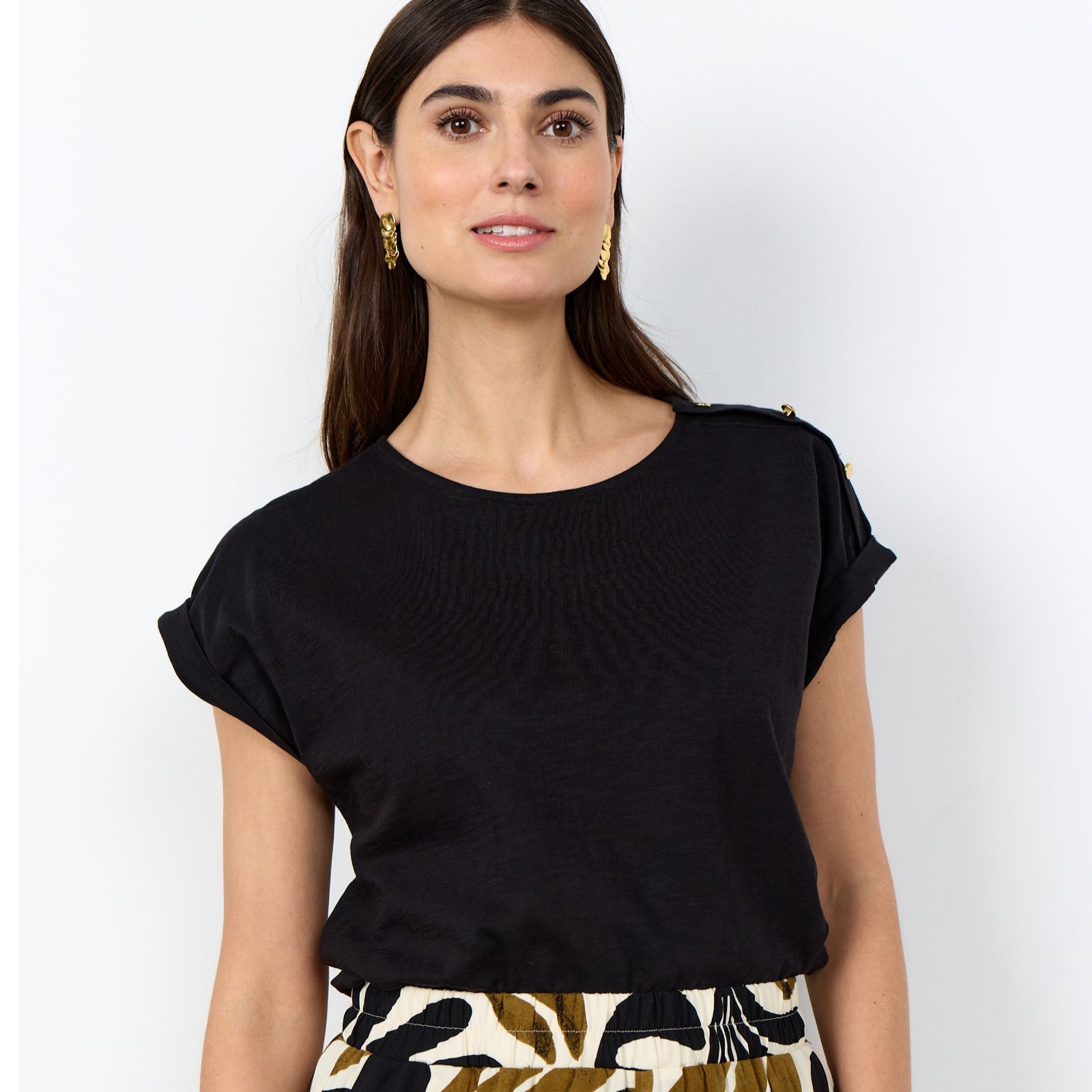 SOYACONCEPT Babette Button Detail T-Shirt