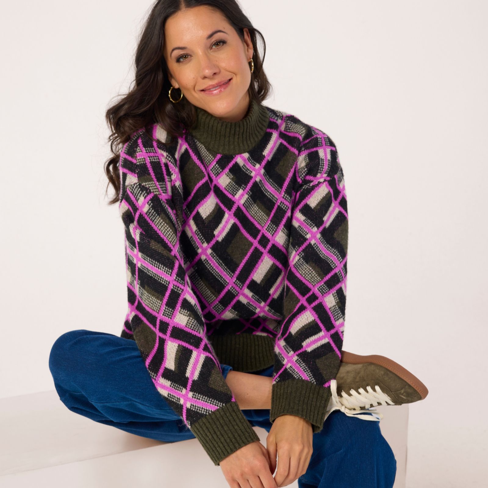 Denim & Co. Checked Jumper