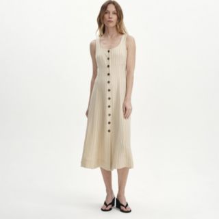 Finery London Jillian Striped Square Neck Dress Standard