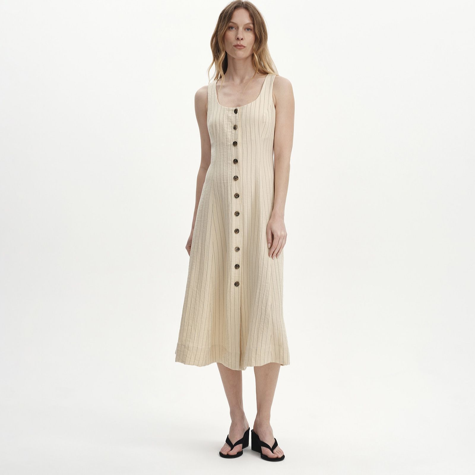 Finery London Jillian Striped Square Neck Dress Standard